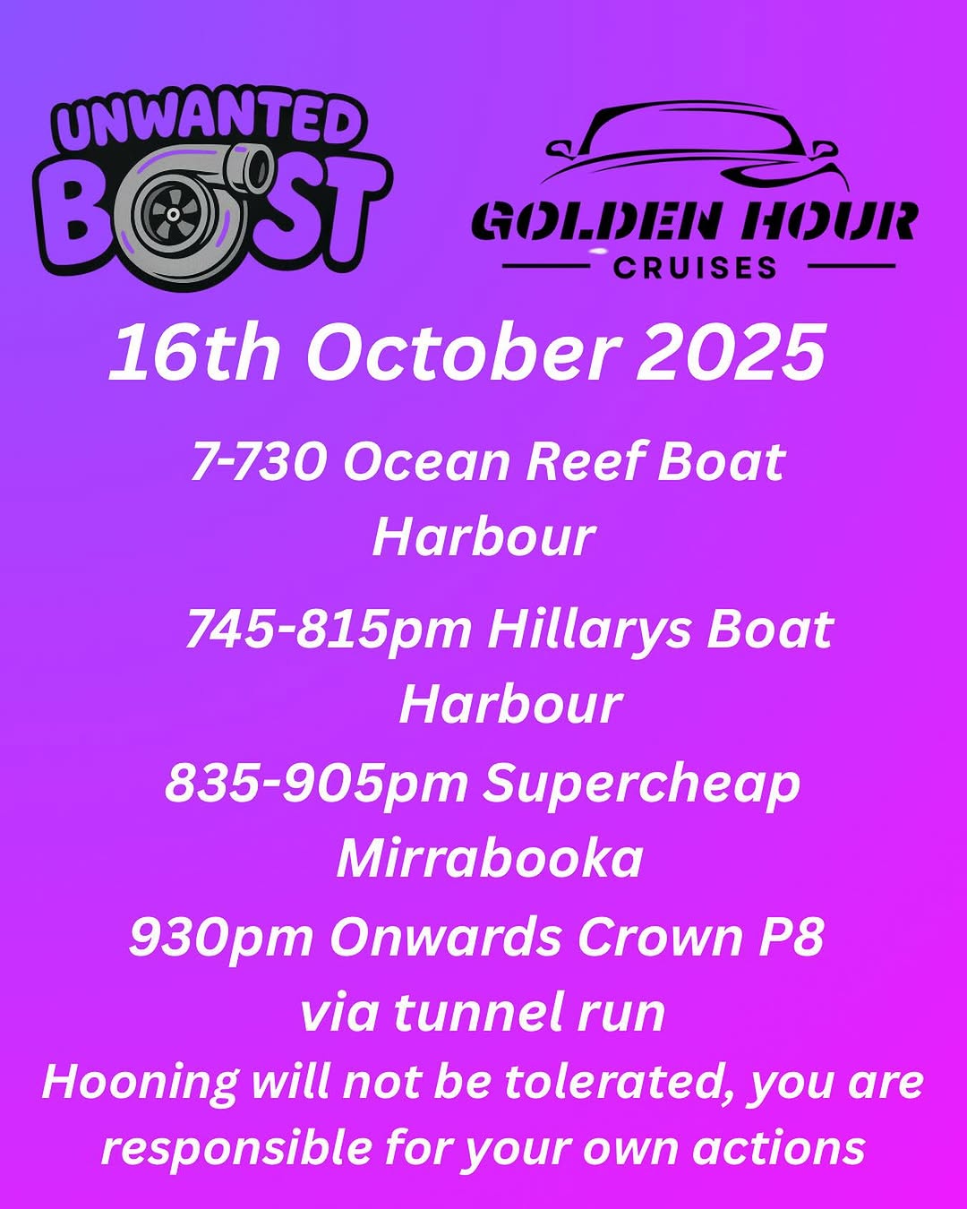 Thursday Night Cruise — car meet in Perth, WA on Thursday 16 October 2025