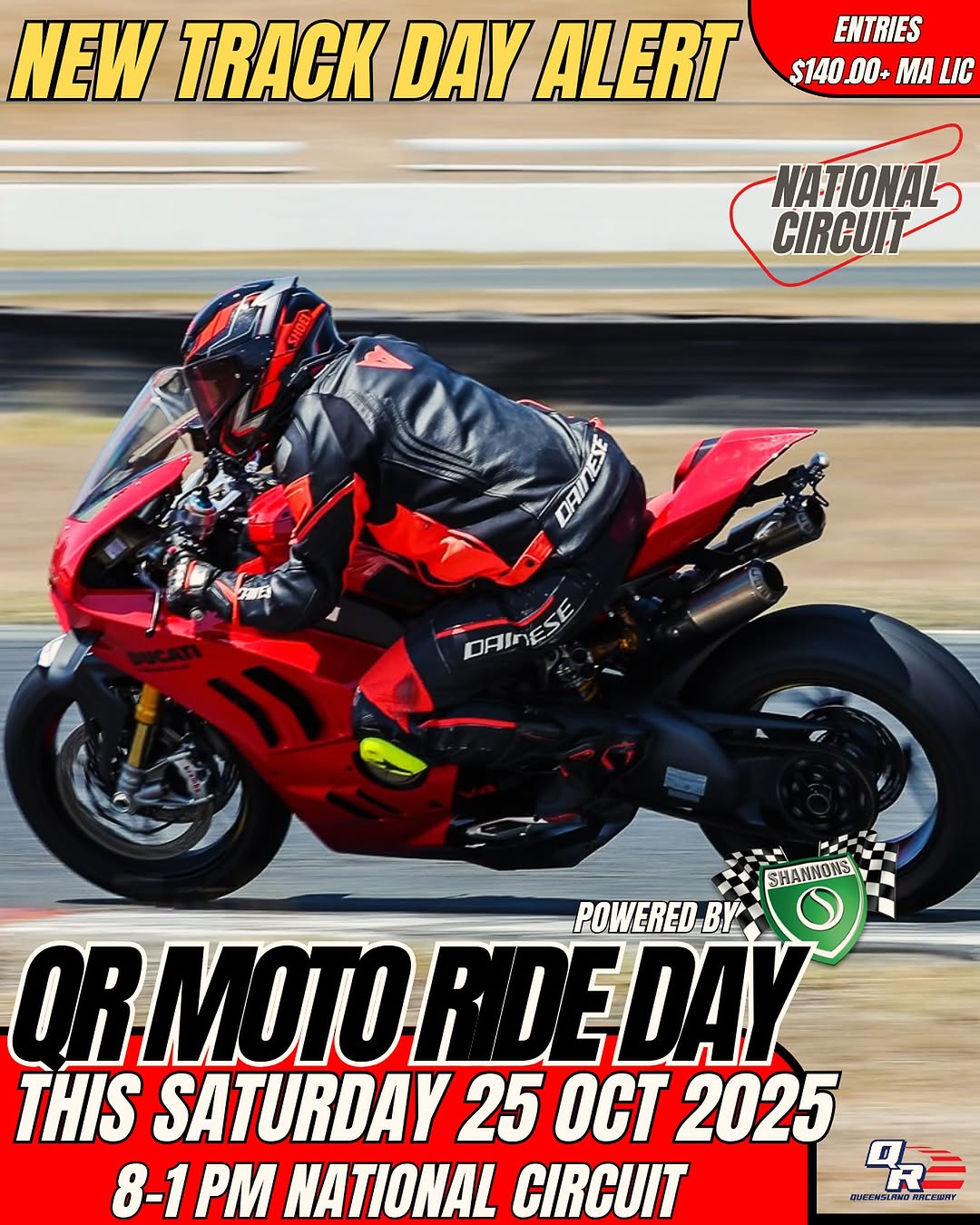 QR Moto Ride Day — track day in Brisbane, QLD on Saturday 25 October 2025