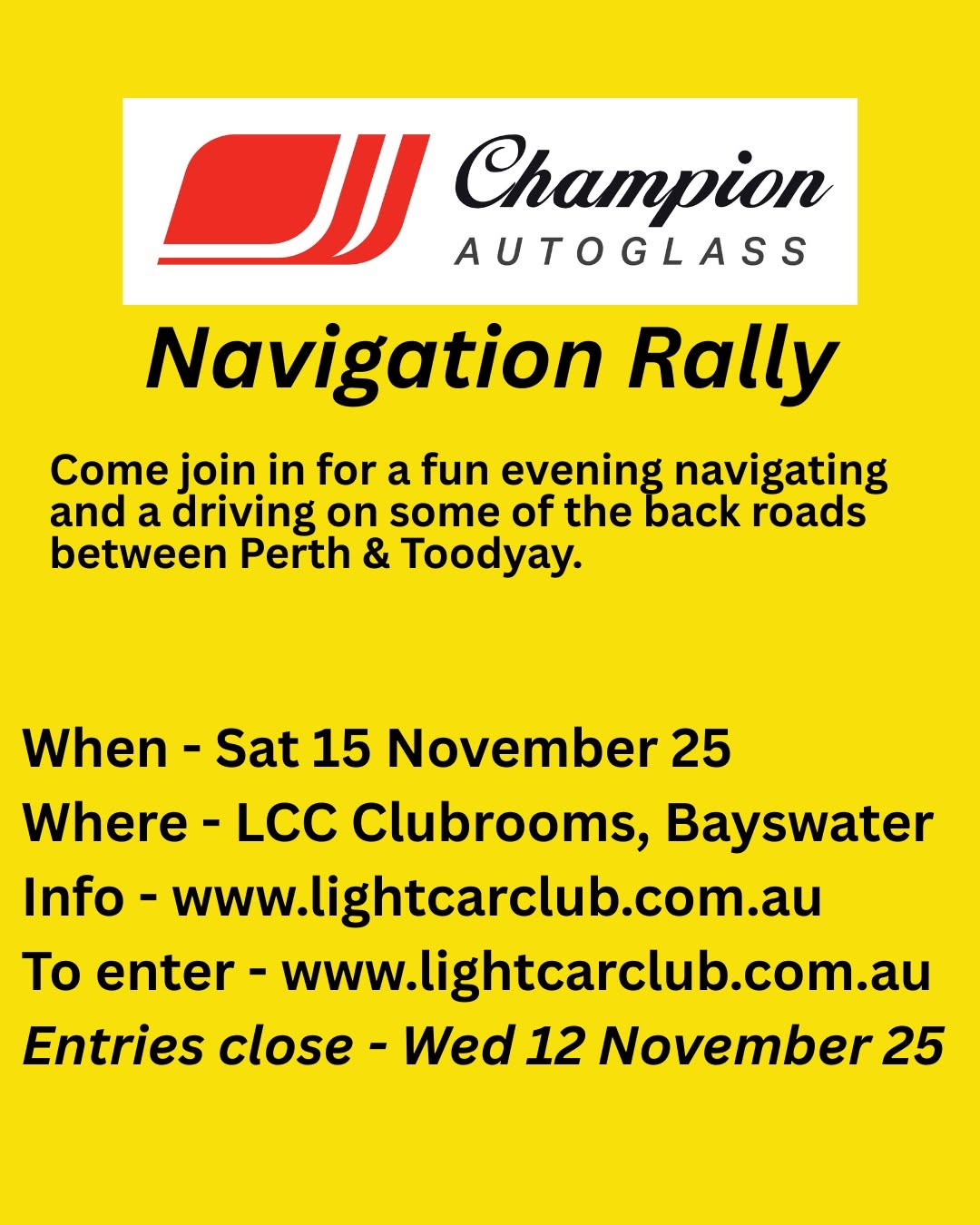Navigation Rally — car meet in Perth, WA on Saturday 15 November 2025