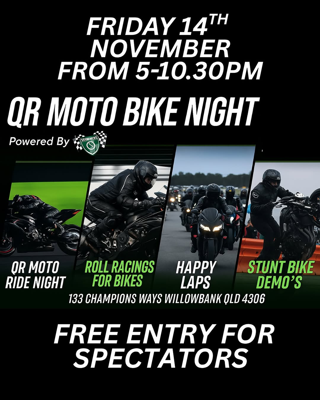 QR Moto Bike Night — track day in Brisbane, QLD on Friday 14 November 2025