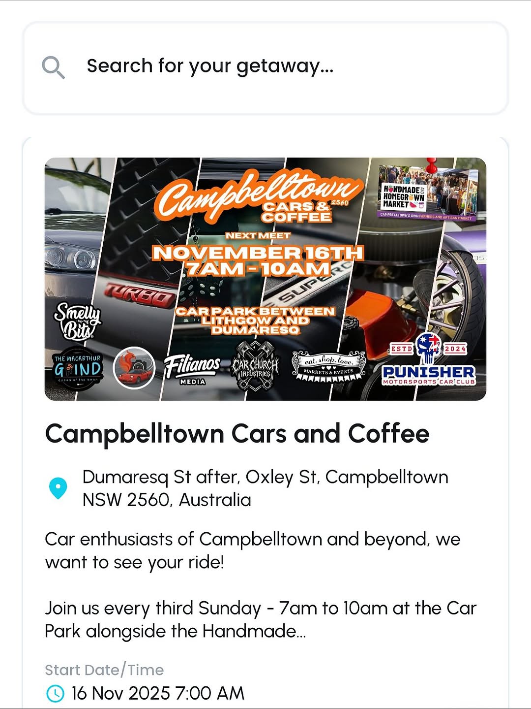 Campbelltown Cars and Coffee — car meet in Sydney, NSW on Sunday 16 November 2025