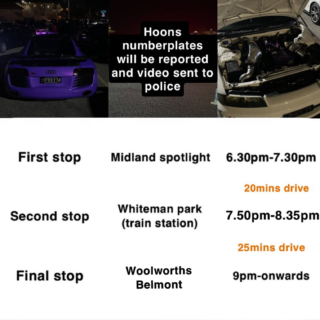 Monday Night Cruise — car meet in Perth, WA on Monday 17 November 2025