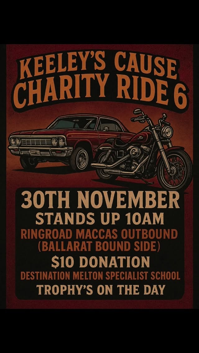 Keeley's Cause Charity Ride 6 — car meet in Melbourne, VIC on Sunday 30 November 2025