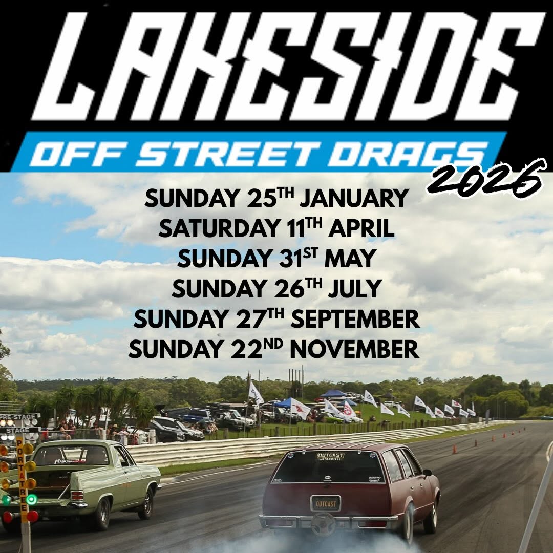 Lakeside Off Street Drags 2026 — car meet in Brisbane, QLD on Sunday 25 January 2026