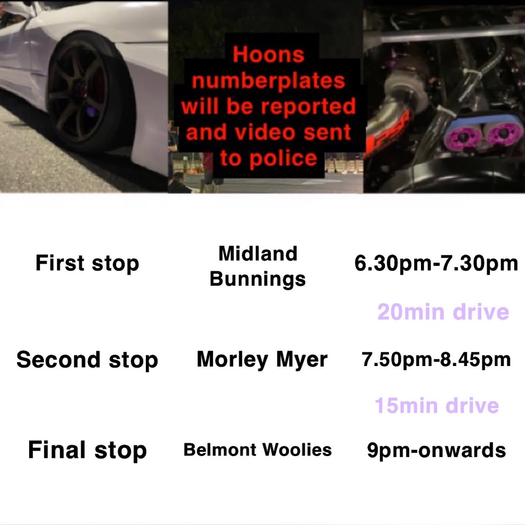 Monday Night Cruise — car meet in Perth, WA on Monday 8 December 2025