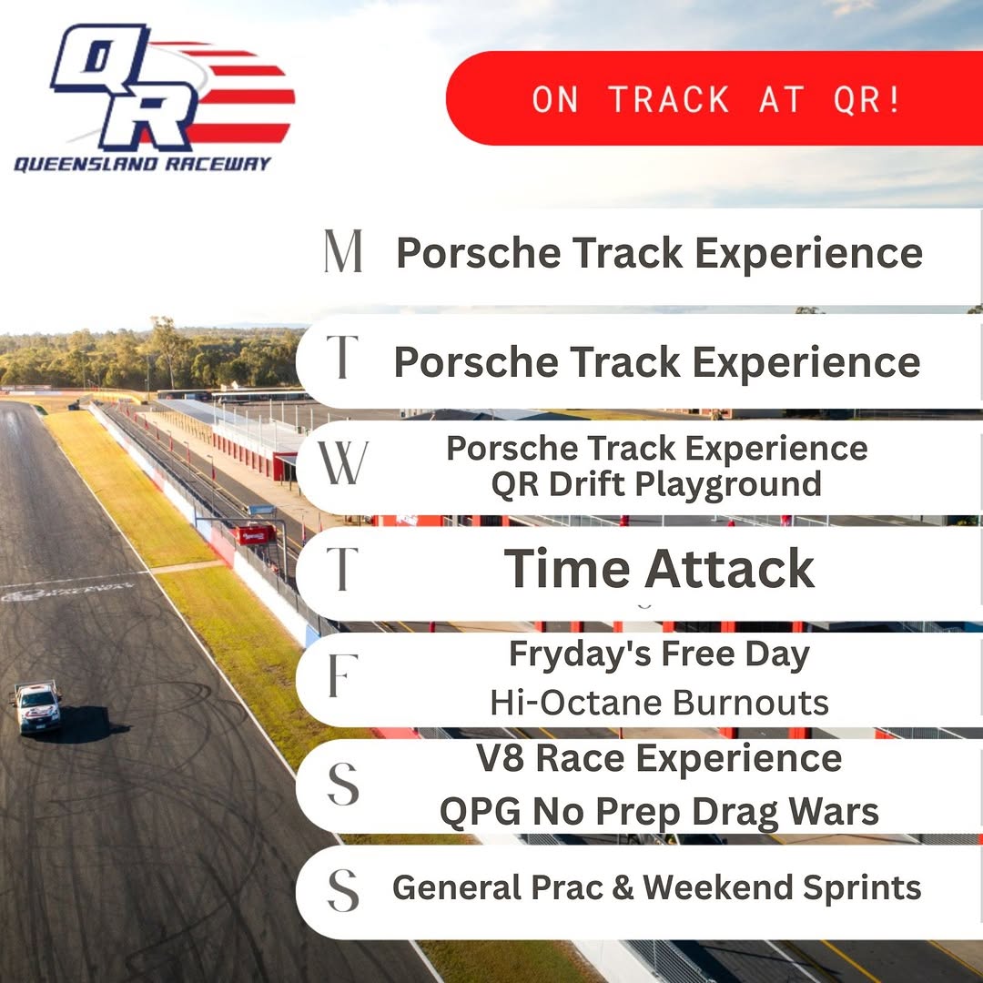 Action-Packed Week at Queensland Raceway — track day in Brisbane, QLD on Monday 8 December 2025