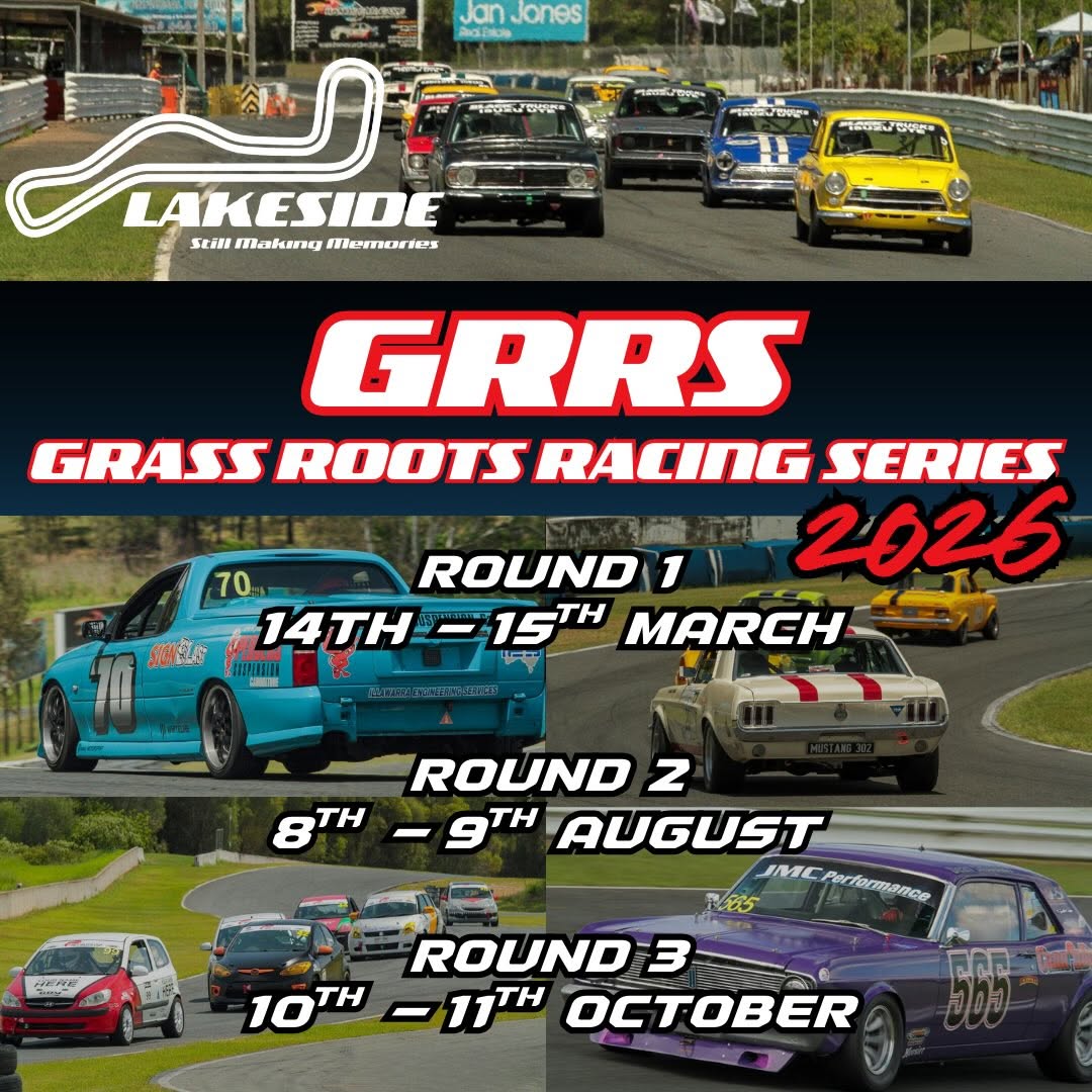 GRRS Grass Roots Racing Series 2026 — Muscle car meet in Brisbane, QLD on Saturday 14 March 2026