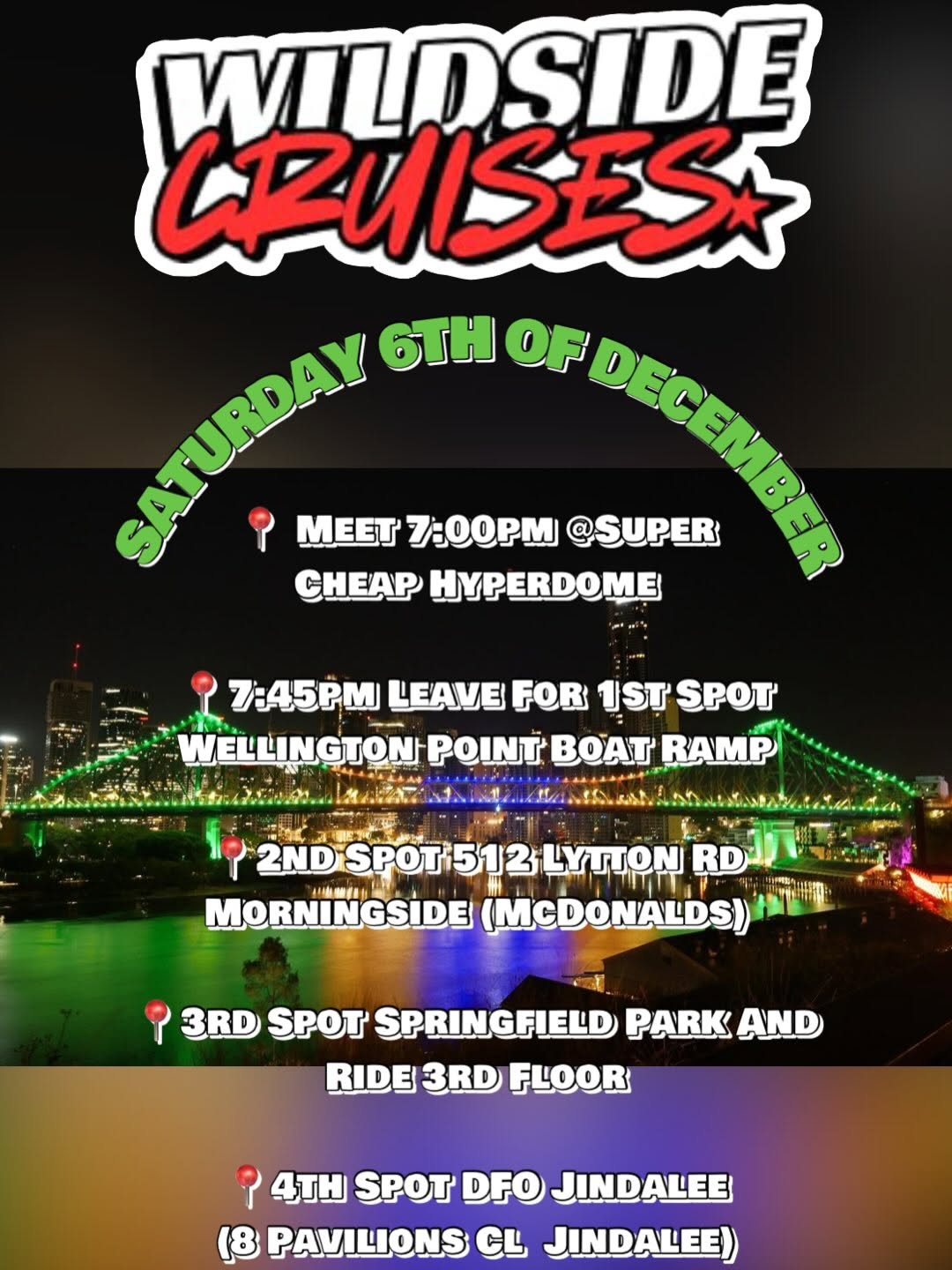 Wildside Cruises December Cruise — car meet in Brisbane, QLD on Saturday 6 December 2025