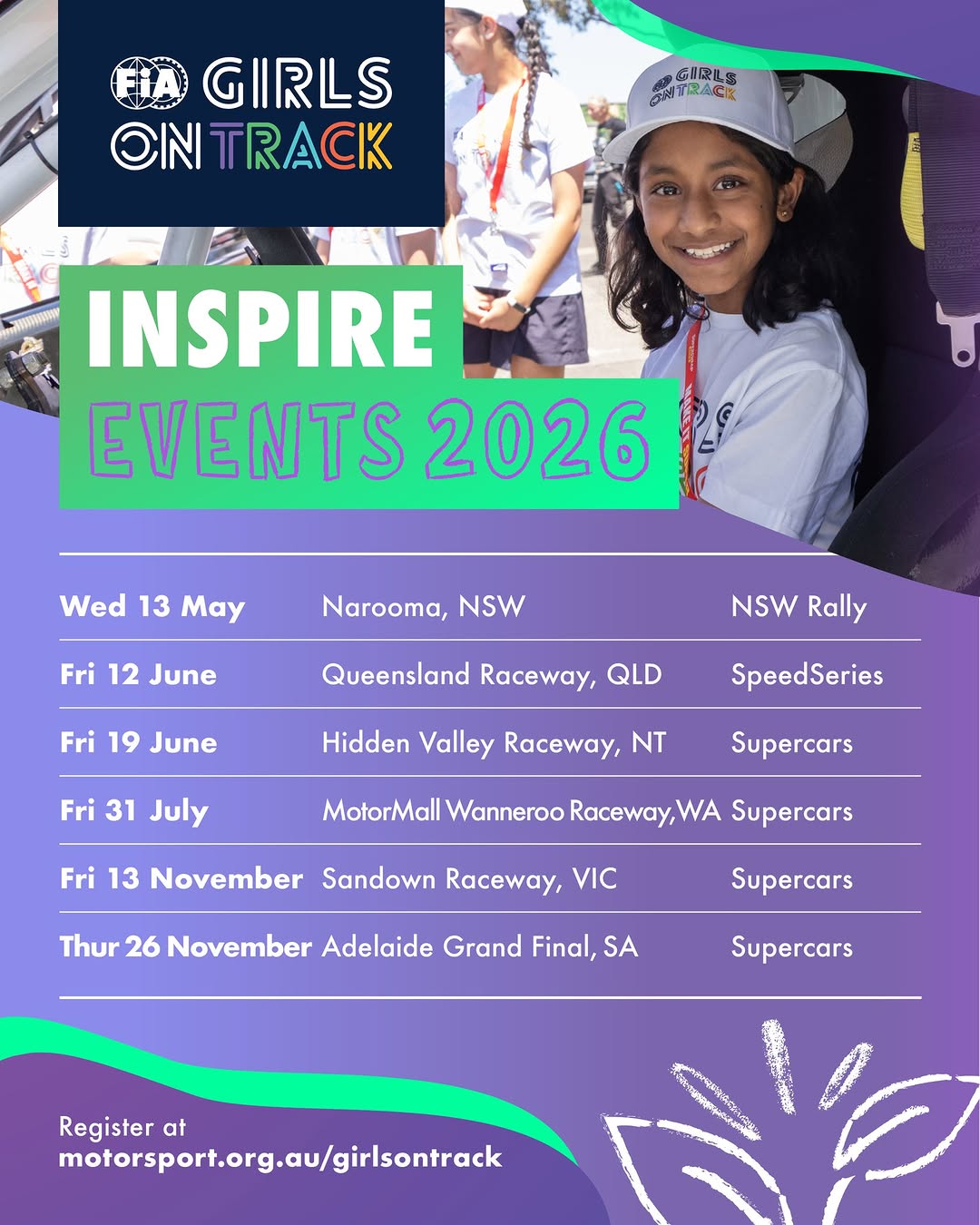 FIA Girls on Track - Inspire Event flyer — NSW