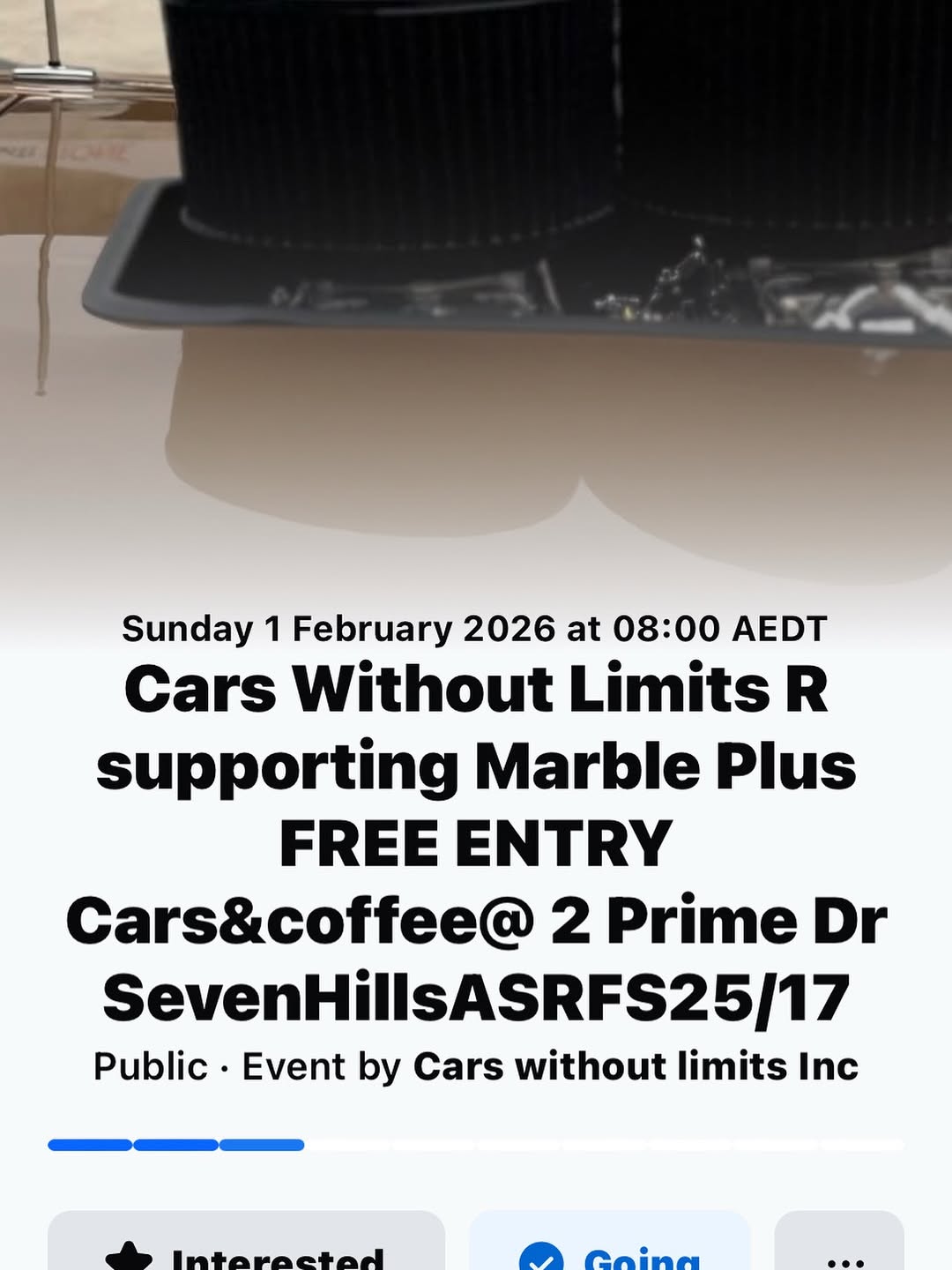 Cars Without Limits R supporting Marble Plus Cars&coffee — car meet in Sydney, NSW on Sunday 1 February 2026