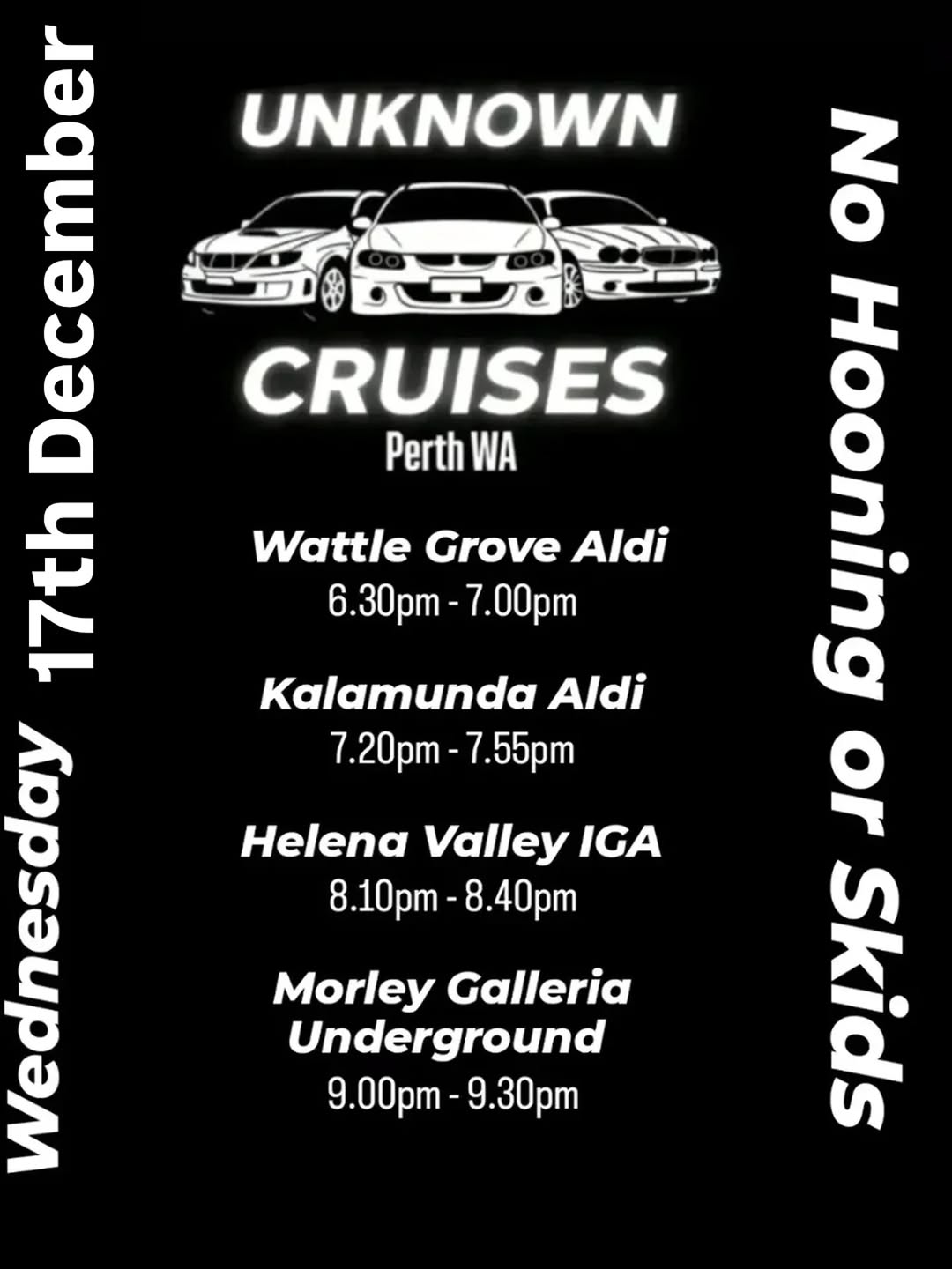 Unknown Cruises — car meet in Perth, WA on Wednesday 17 December 2025