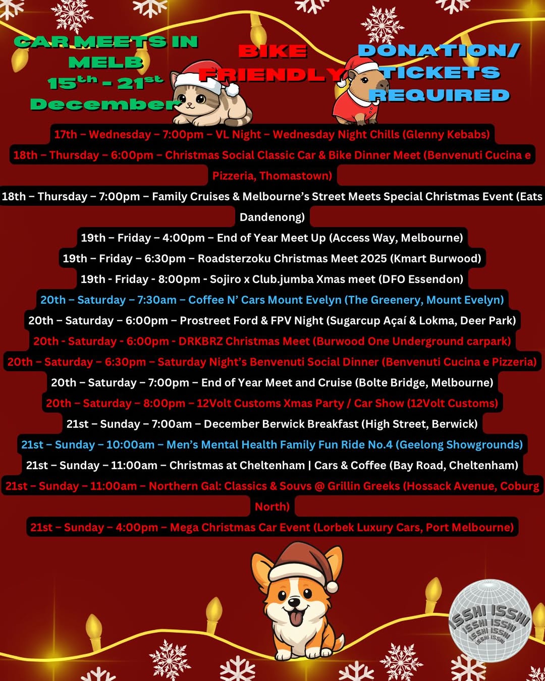 Car Meets in Melb: 15th - 21st December — car meet in Melbourne, VIC on Monday 15 December 2025