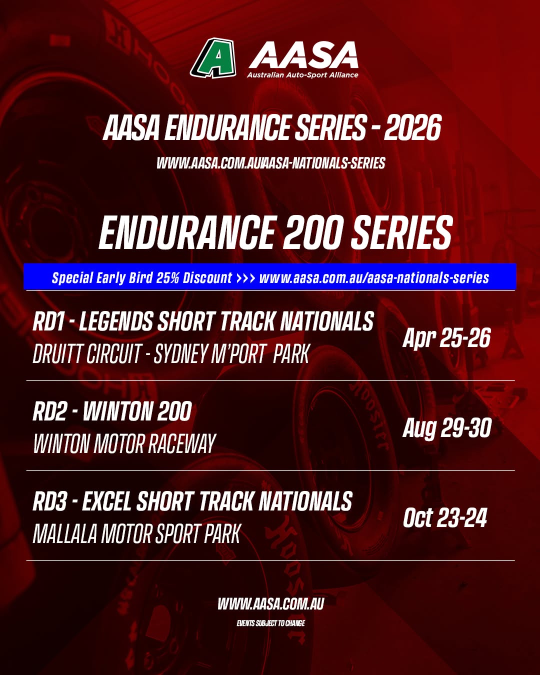 AASA Endurance Series - 2026 — track day in Melbourne, VIC on Saturday 25 April 2026