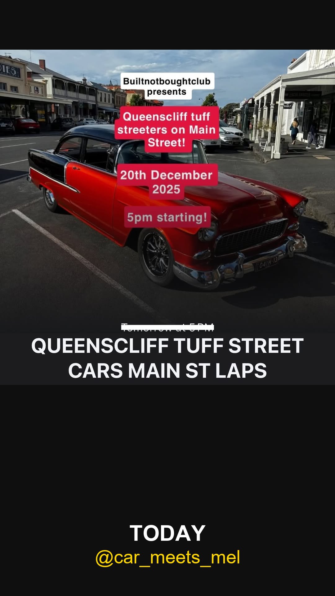 Queenscliff Tuff Street Cars Main St Laps — car meet in Melbourne, VIC on Saturday 20 December 2025