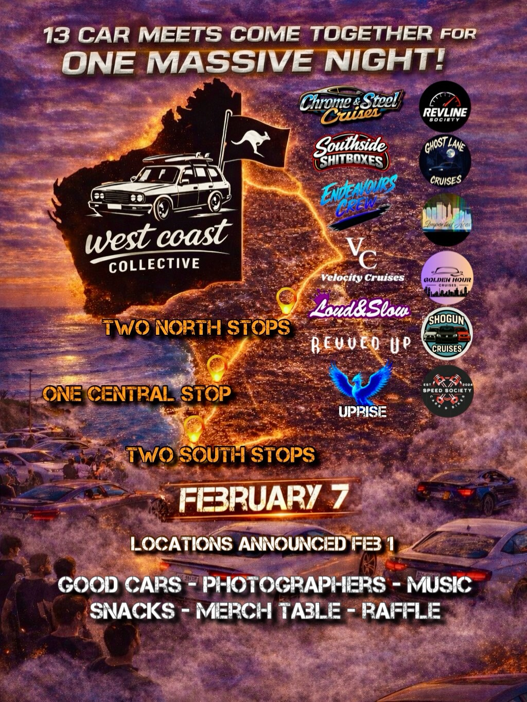 West Coast Collective: One Massive Night — JDM/Muscle spectator event in Perth, WA on Saturday 7 February 2026