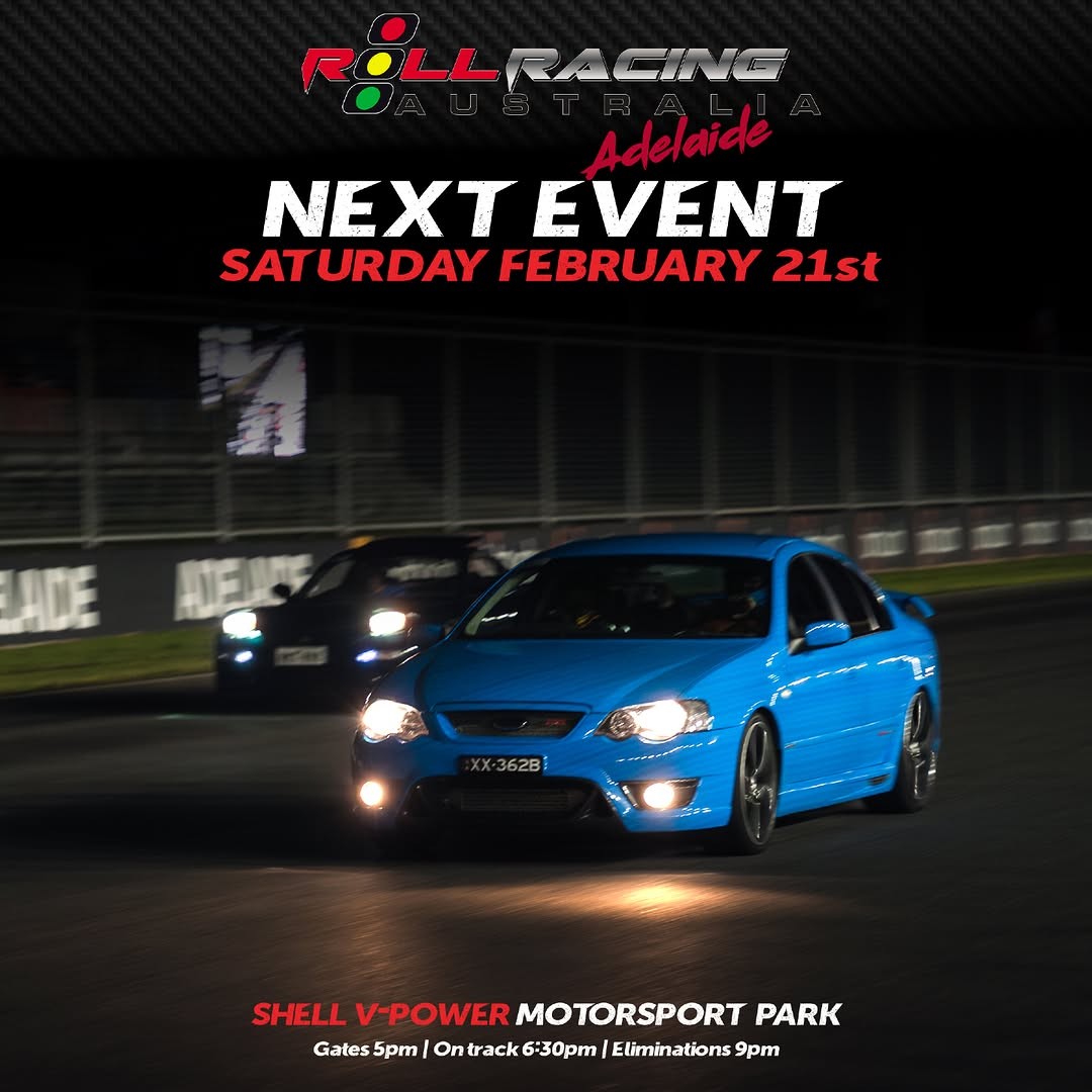 Roll Racing Adelaide — JDM/Muscle track day in Adelaide, SA on Saturday 21 February 2026