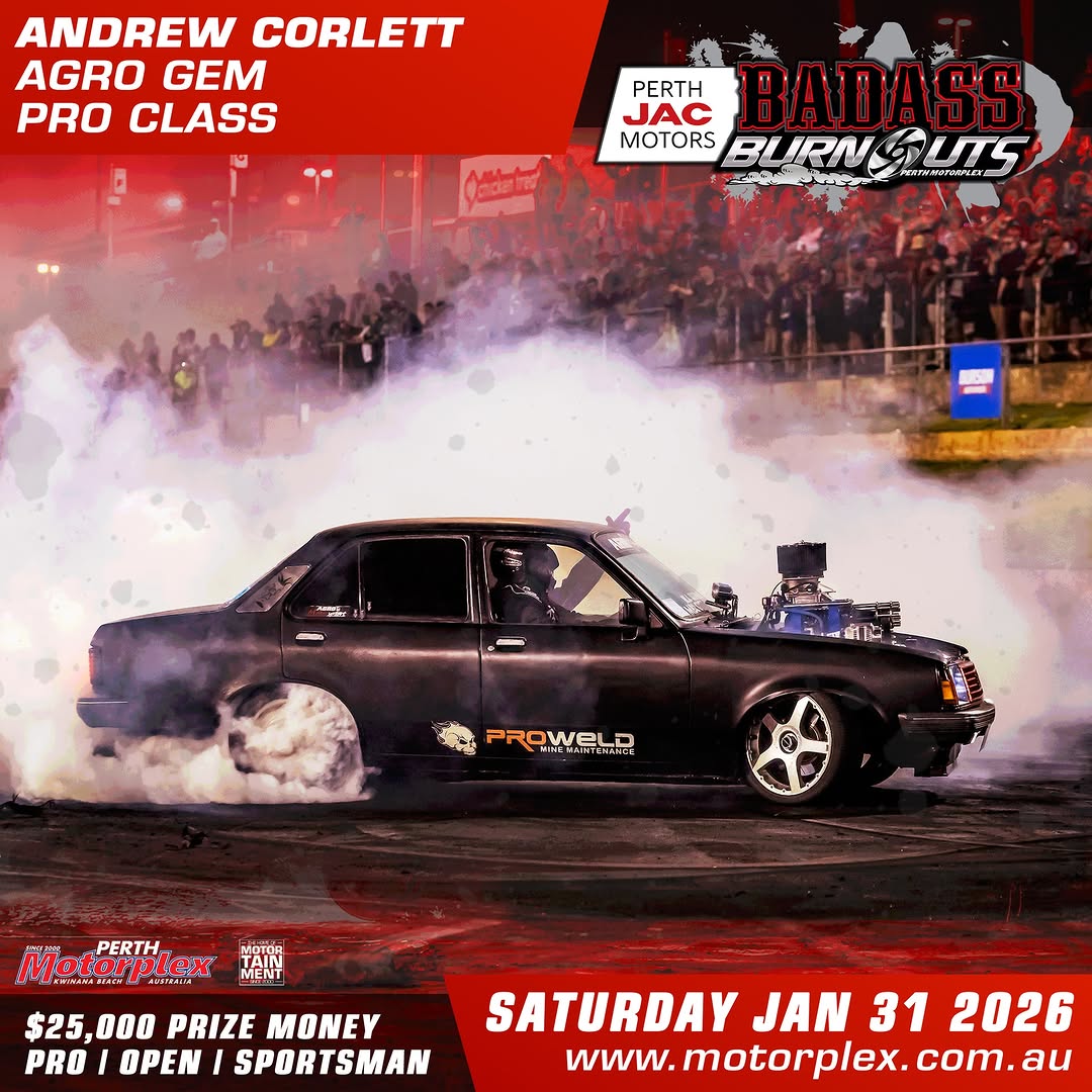 Perth JAC Motors BADASS BURNOUTS — Muscle spectator event in Perth, WA on Saturday 31 January 2026