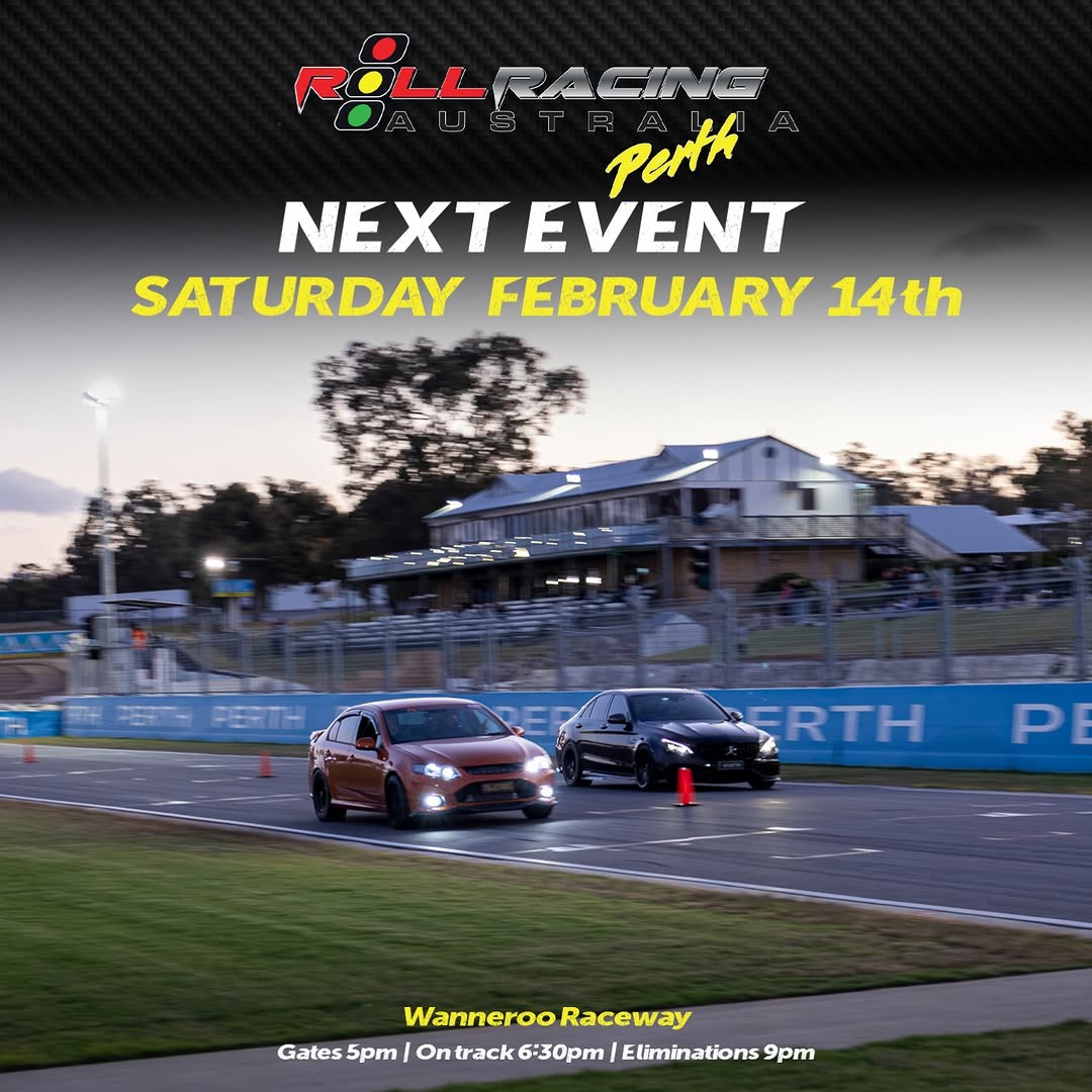 Roll Racing Australia Perth — JDM/Muscle track day in Perth, WA on Saturday 14 February 2026