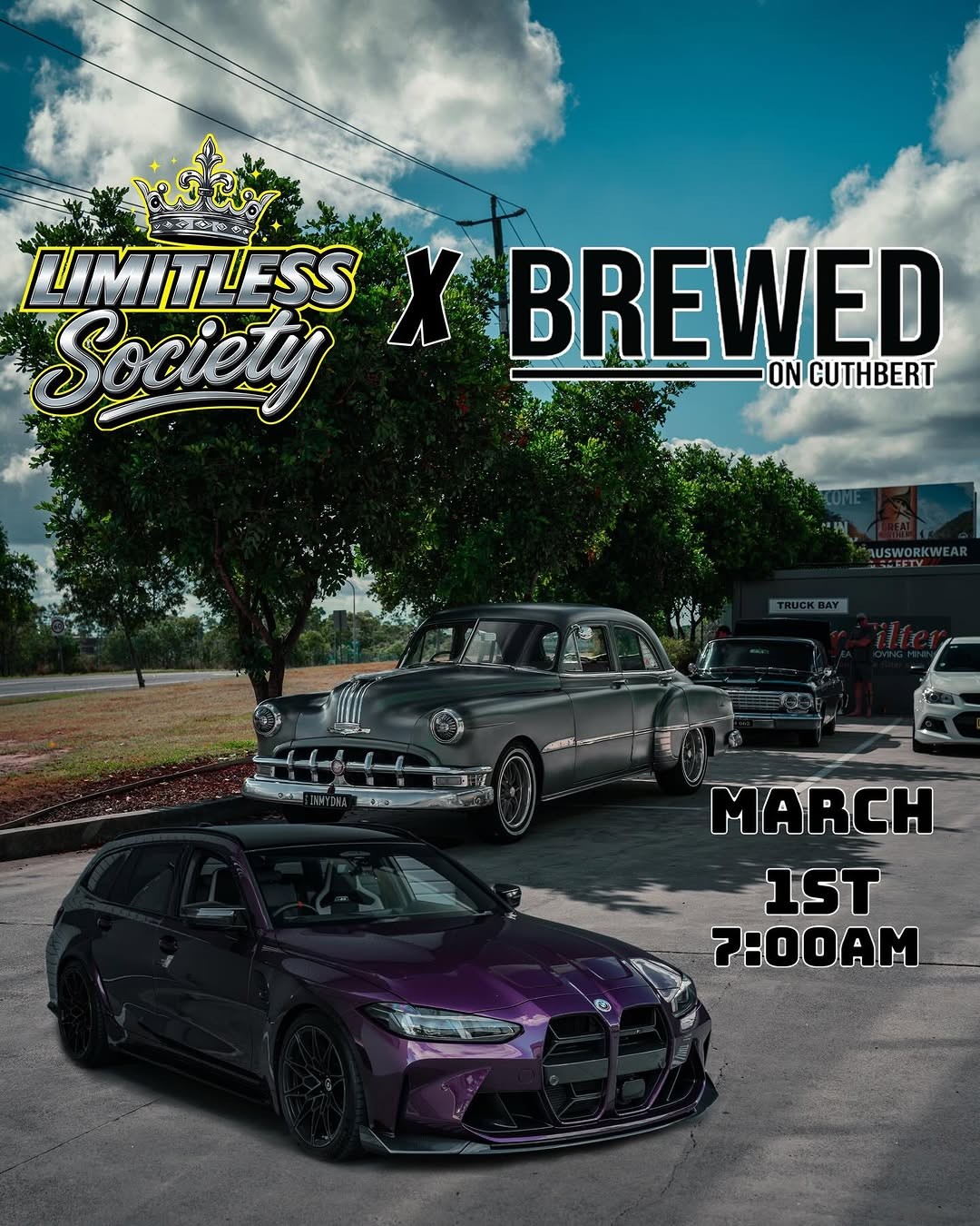 Limitless Society Cars & Coffee — car meet in Brisbane, QLD on Sunday 1 March 2026