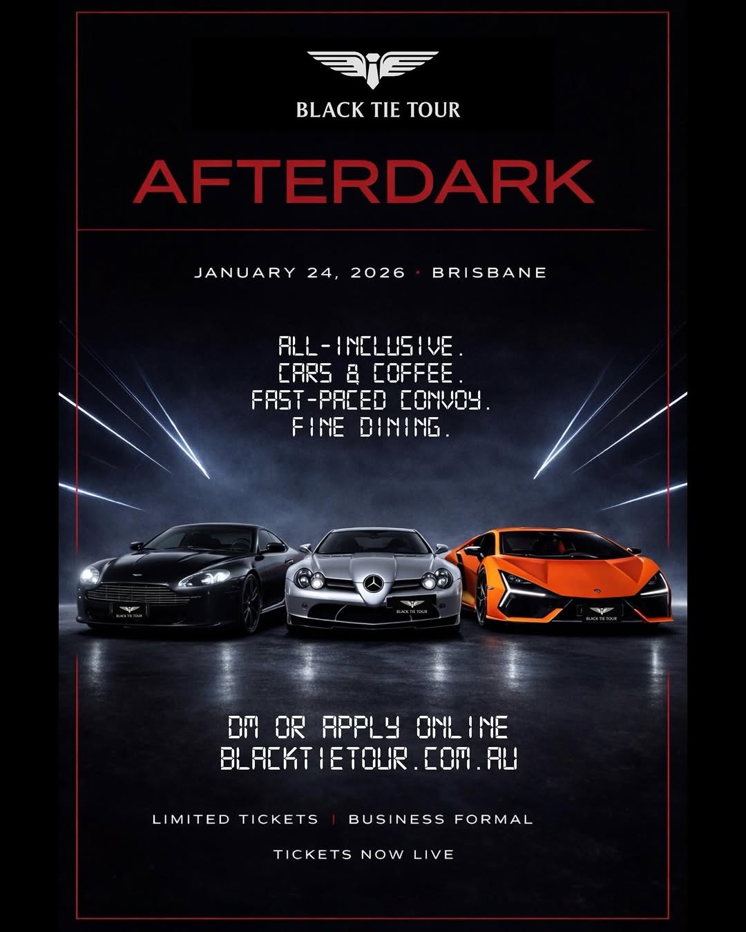 AFTERDARK — Exotic/Euro car meet in Brisbane, QLD on Saturday 24 January 2026