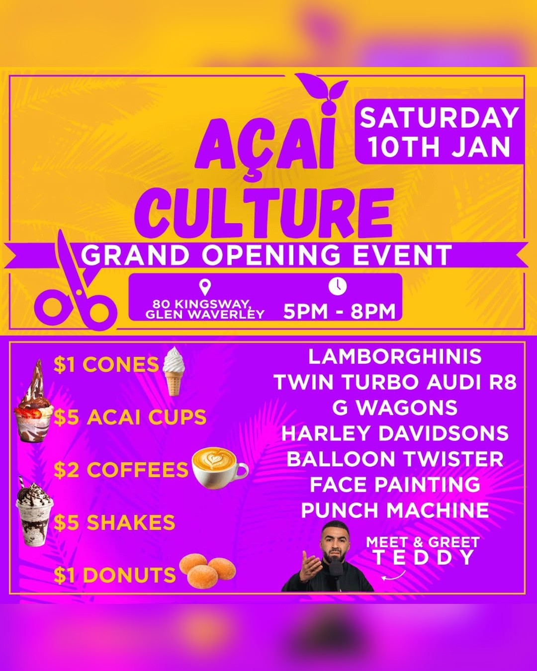 Açaí Culture Grand Opening Event — car meet in Melbourne, VIC on Saturday 10 January 2026