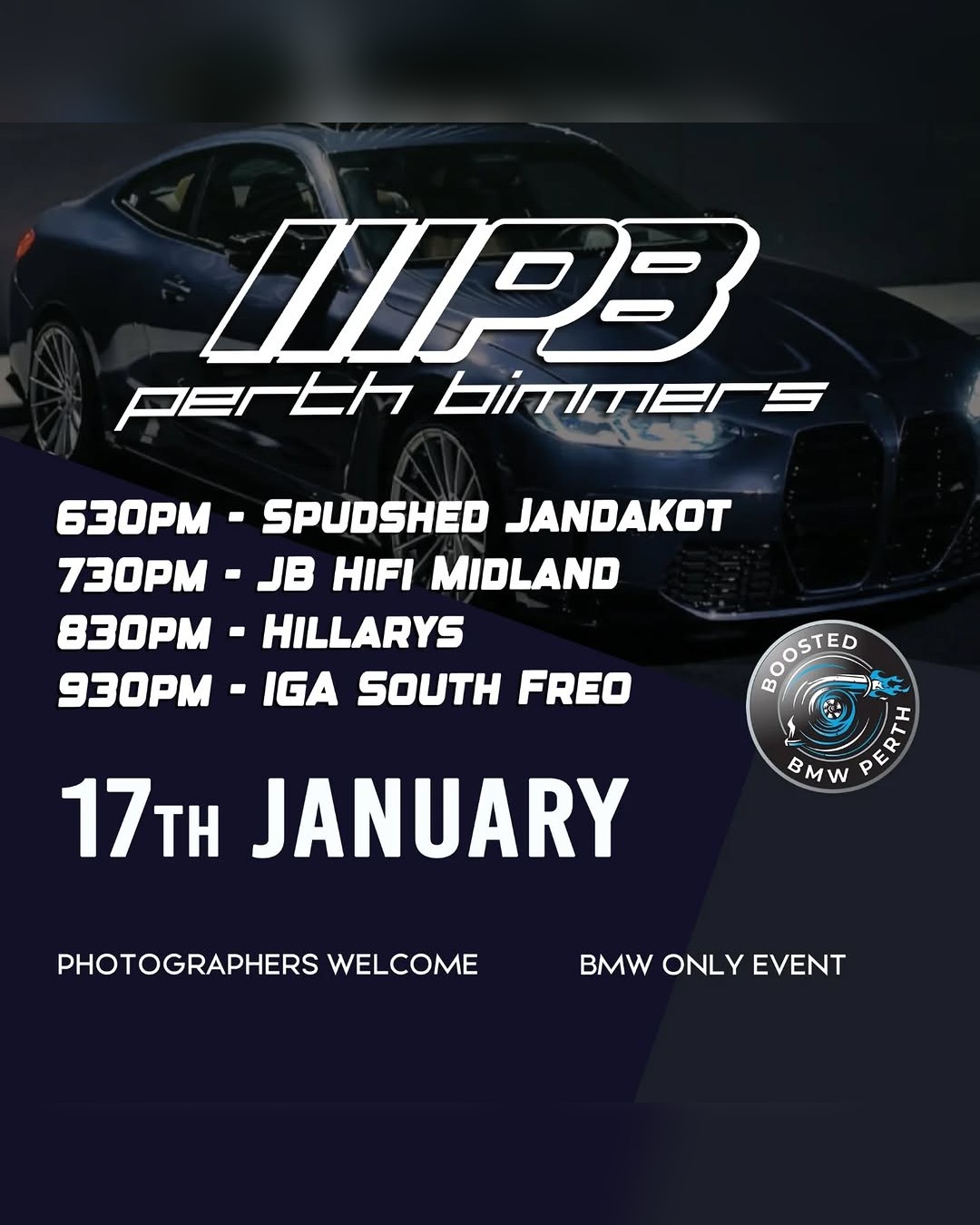 Car meet — car meet in Perth, WA on Saturday 17 January 2026