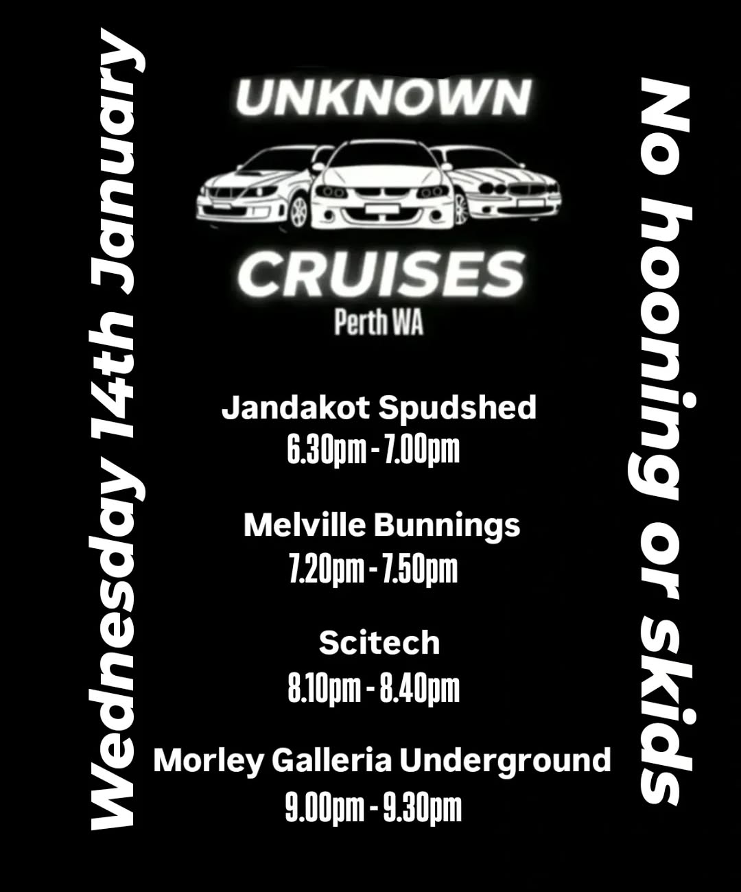Wednesday Night Drive — car meet in Perth, WA on Wednesday 14 January 2026