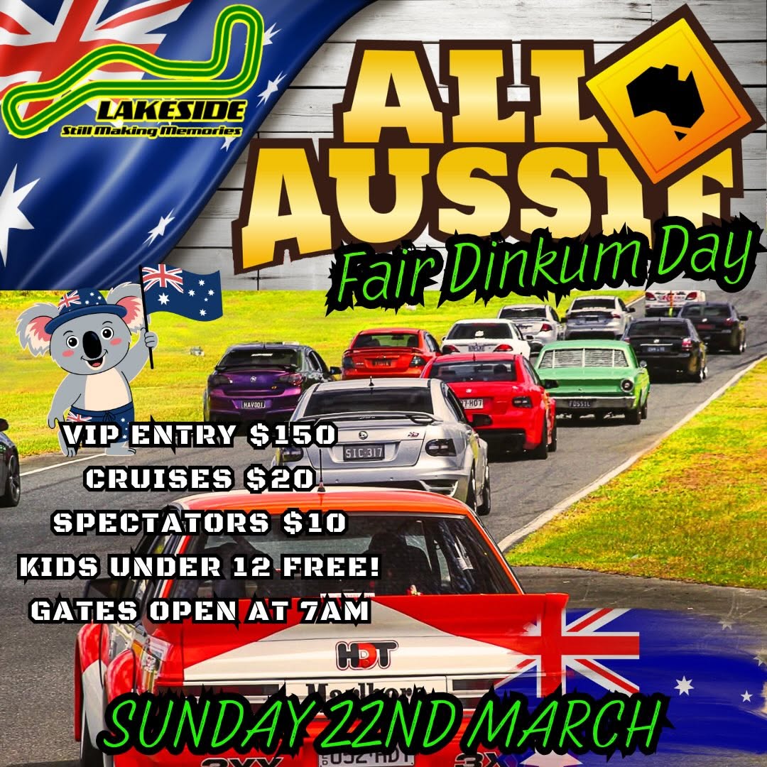All Aussie Fair Dinkum Day — Classic/Muscle track day in Brisbane, QLD on Sunday 22 March 2026