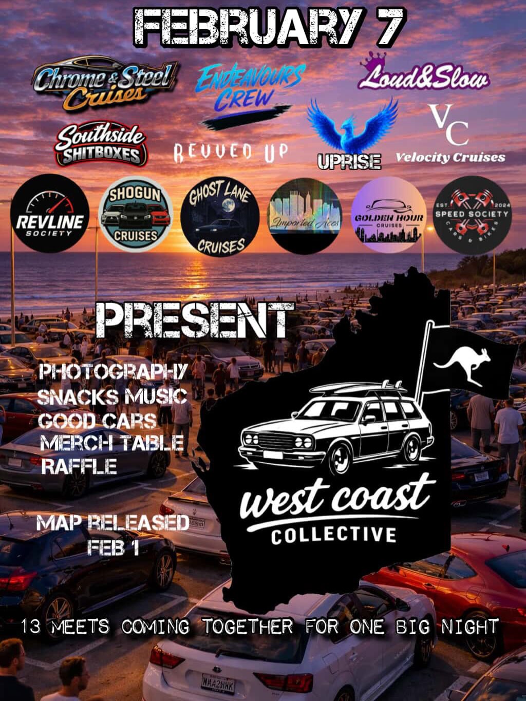 West Coast Collective — car meet in Perth, WA on Saturday 7 February 2026