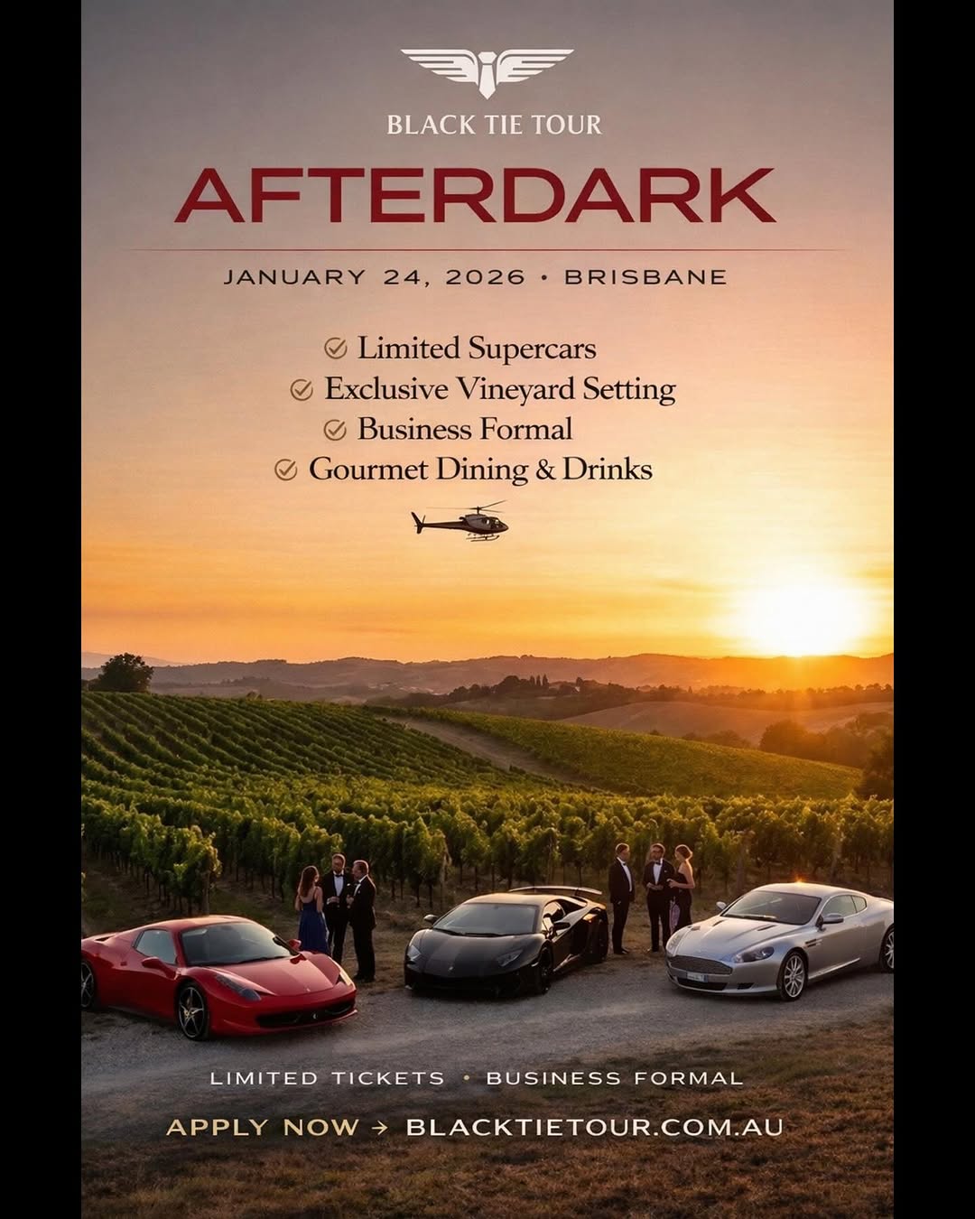 AFTERDARK — Exotic car meet in Brisbane, QLD on Saturday 24 January 2026