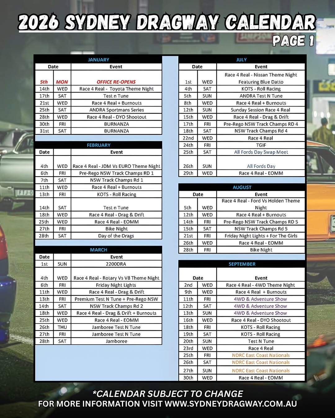 Jamboree — spectator event in Sydney, NSW on Saturday 28 March 2026