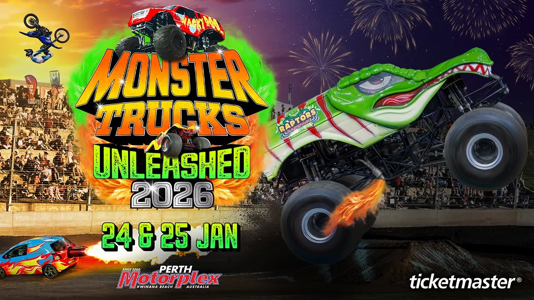 Monster Trucks Unleashed 2026 — spectator event in Perth, WA on Saturday 24 January 2026