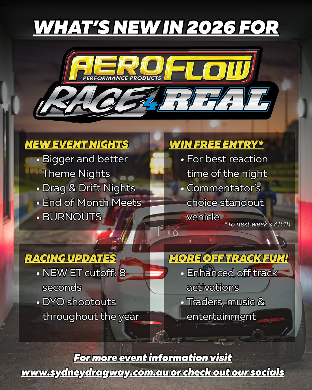 Aeroflow Race 4 Real - 2026 Season Format — Euro/JDM track day in Sydney, NSW on Wednesday 4 February 2026