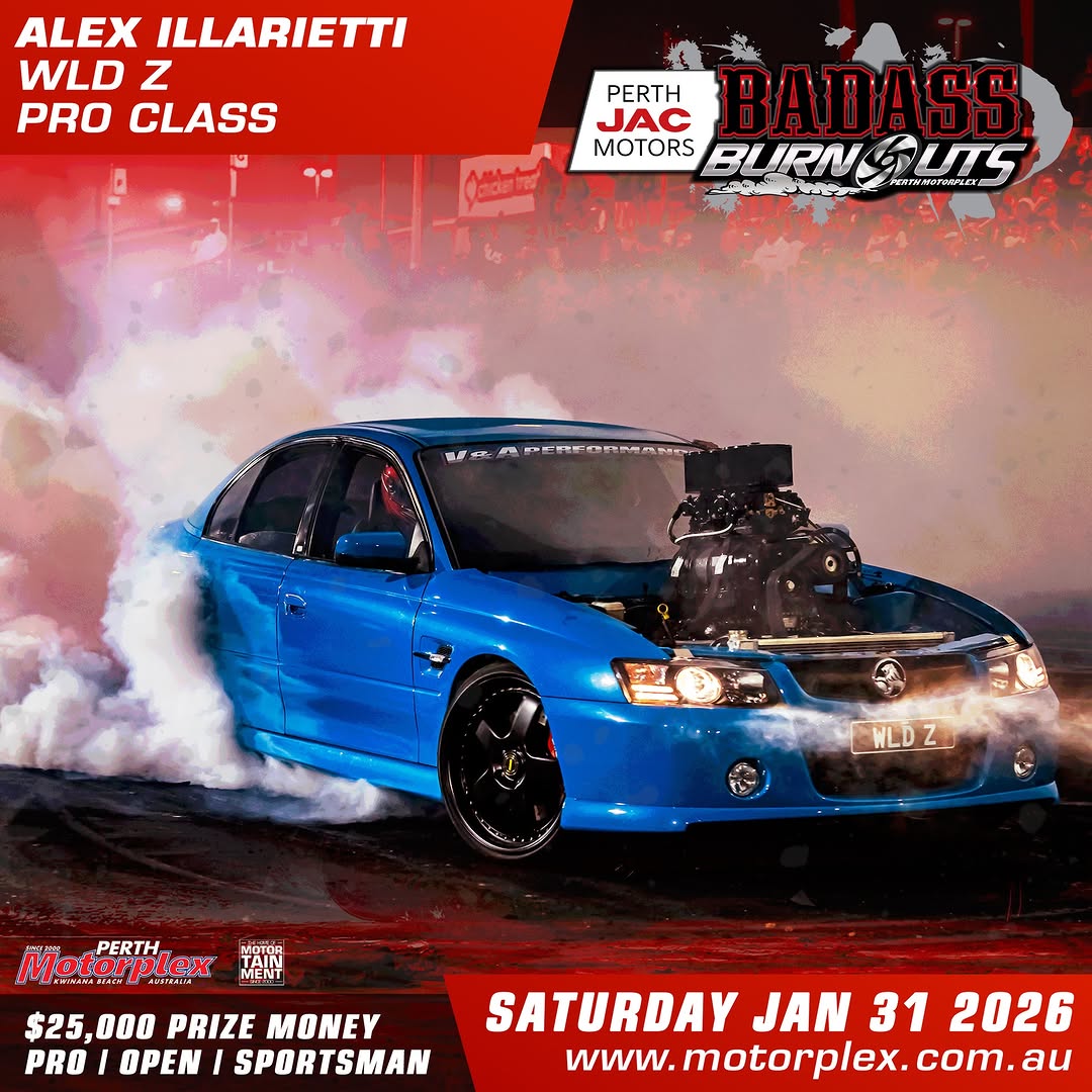 Perth JAC Motors BADASS BURNOUTS — spectator event in Perth, WA on Saturday 31 January 2026