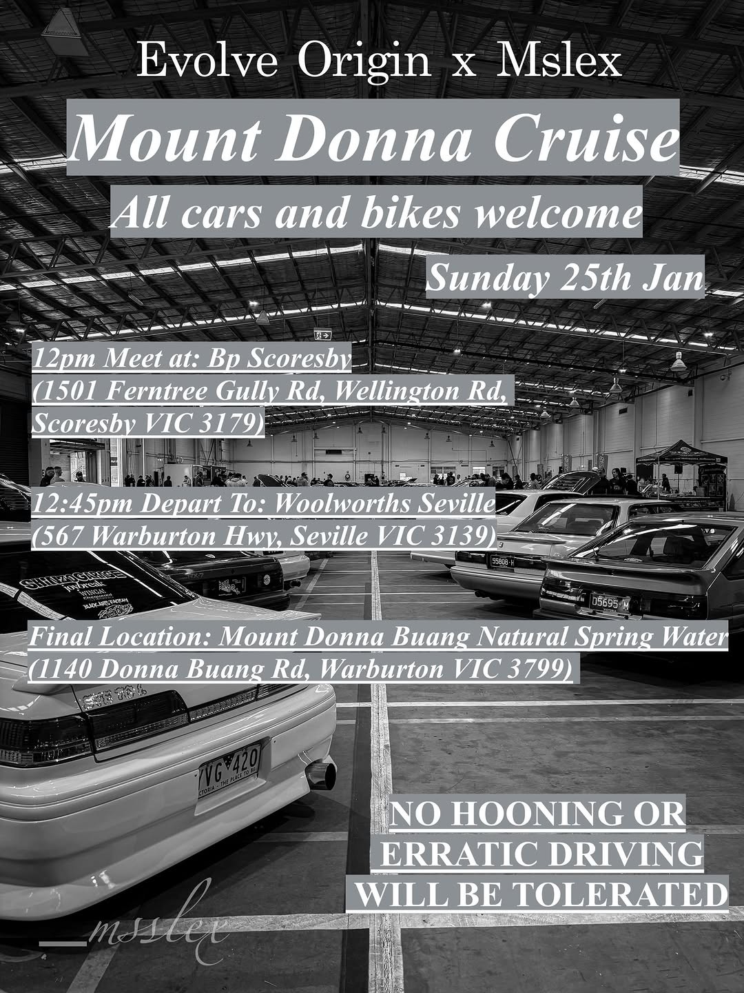 Mount Donna Cruise — JDM car meet in Melbourne, VIC on Sunday 25 January 2026