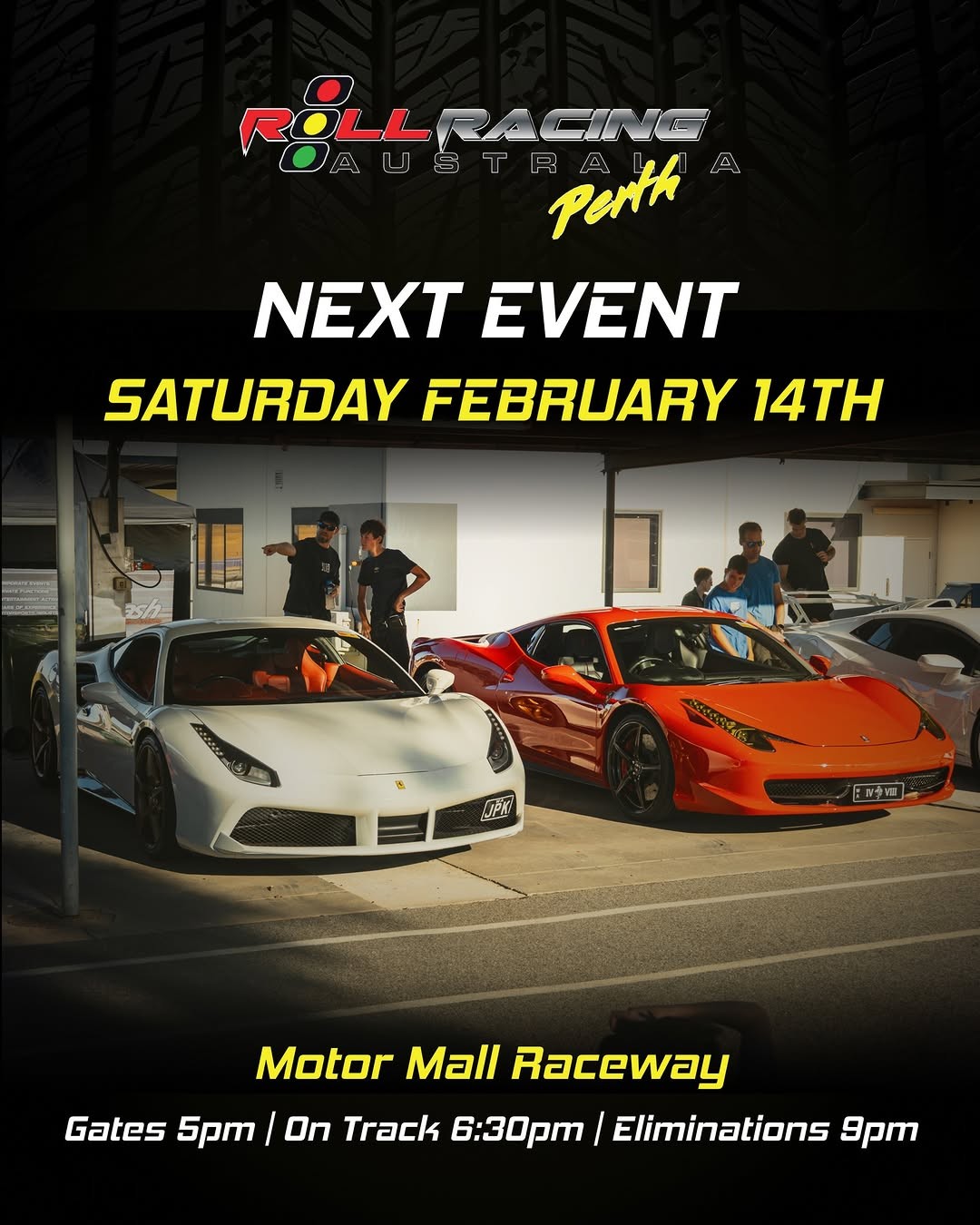 Roll Racing Australia Perth — JDM/Muscle track day in Perth, WA on Saturday 14 February 2026