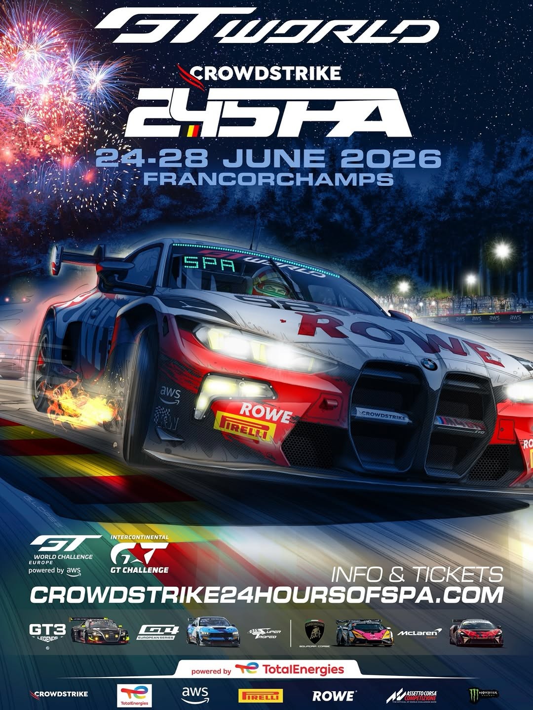 CrowdStrike 24 Hours of Spa 2026 — Euro/Exotic spectator event in International on Wednesday 24 June 2026