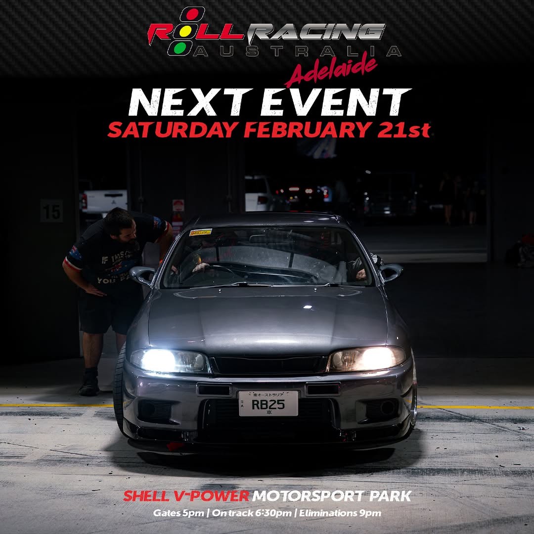 Roll Racing Adelaide — JDM/Muscle track day in Adelaide, SA on Saturday 21 February 2026