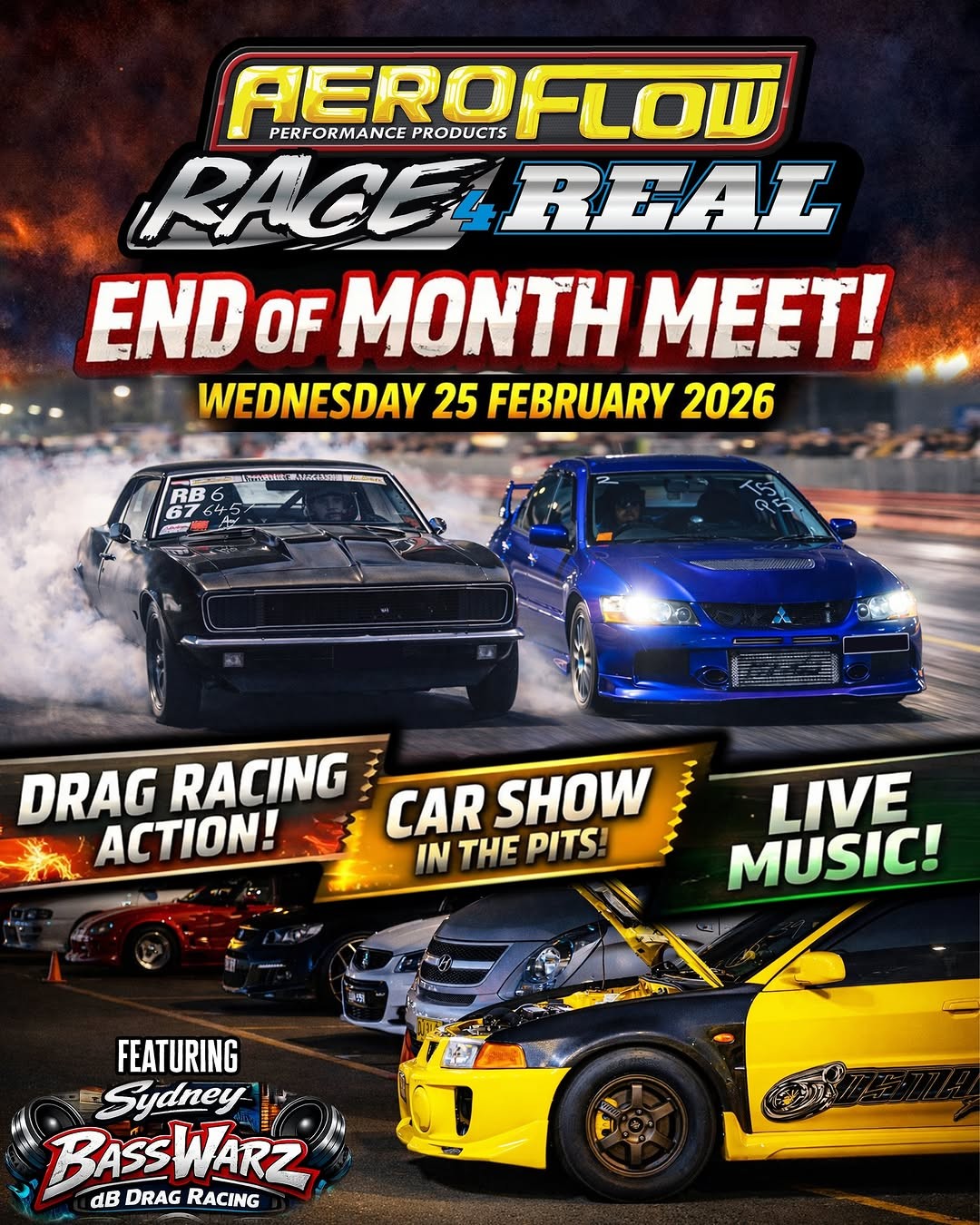 Aeroflow Race 4 Real - End of Month Meet — JDM/Muscle track day in Sydney, NSW on Wednesday 25 February 2026