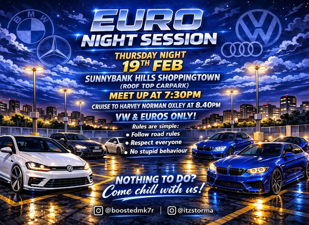 Euro Night Session — Euro car meet in Brisbane, QLD on Thursday 19 February 2026
