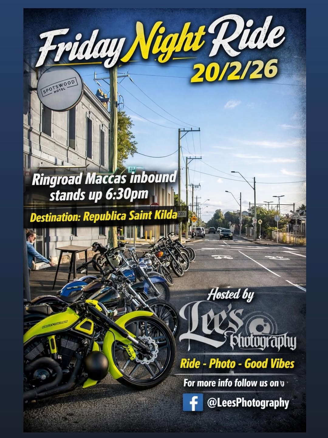 Friday Night Ride — car meet in Melbourne, VIC on Friday 20 February 2026