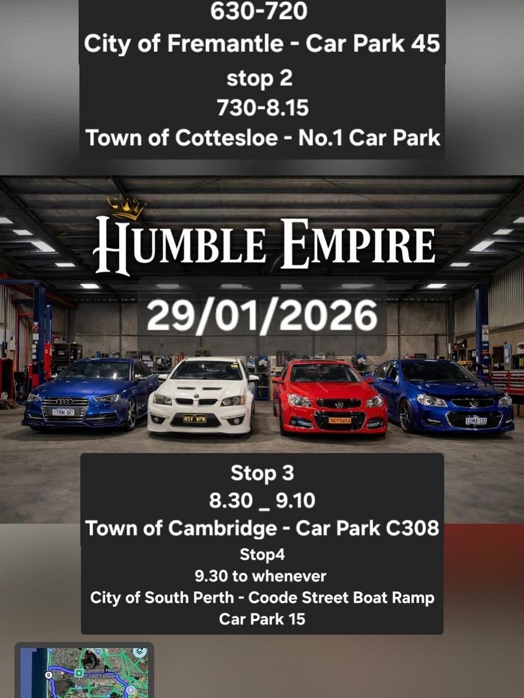 Humble Empire Cruise — Muscle/Euro car meet in Perth, WA on Thursday 29 January 2026