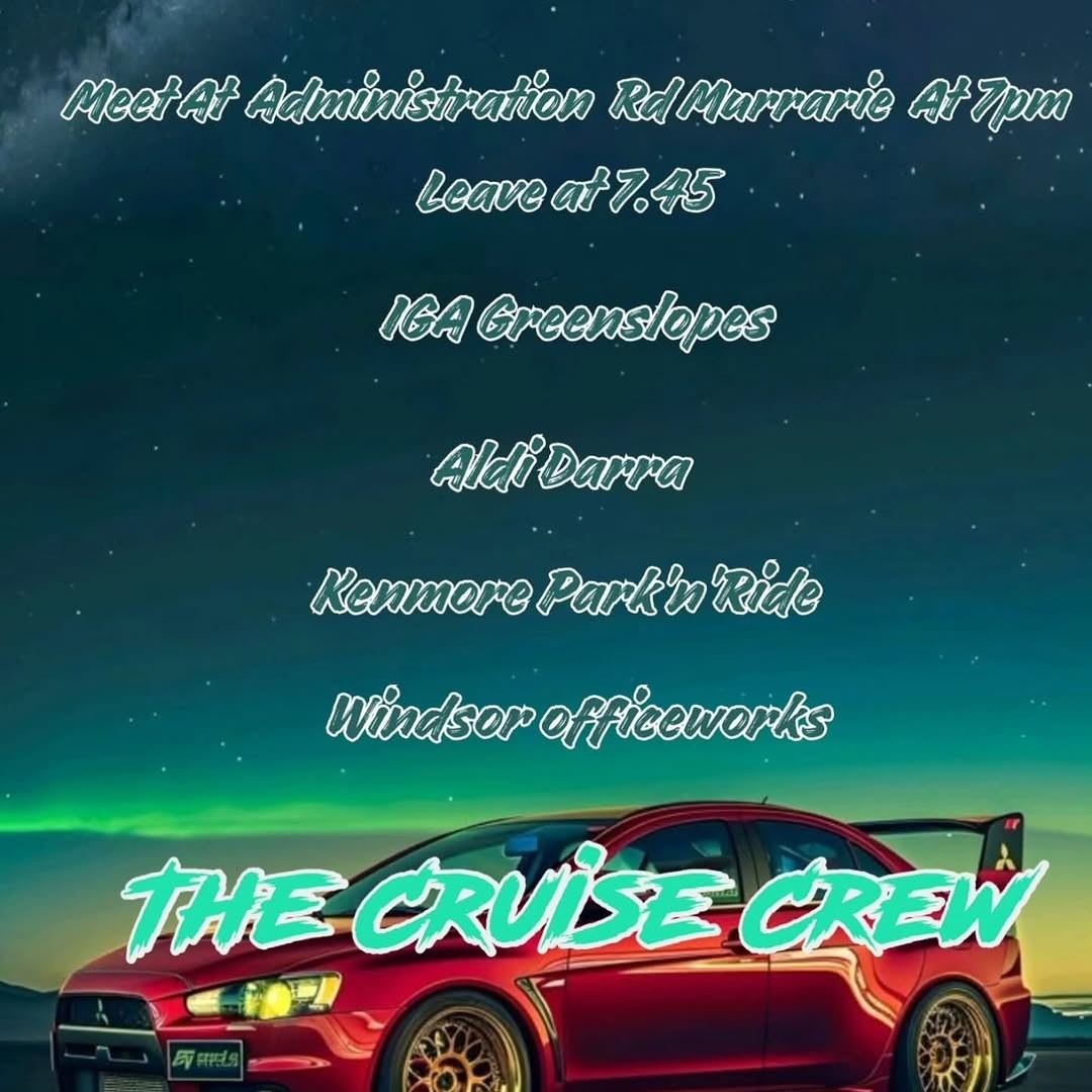 The Cruise Crew Cruise — JDM car meet in Brisbane, QLD on Saturday 31 January 2026