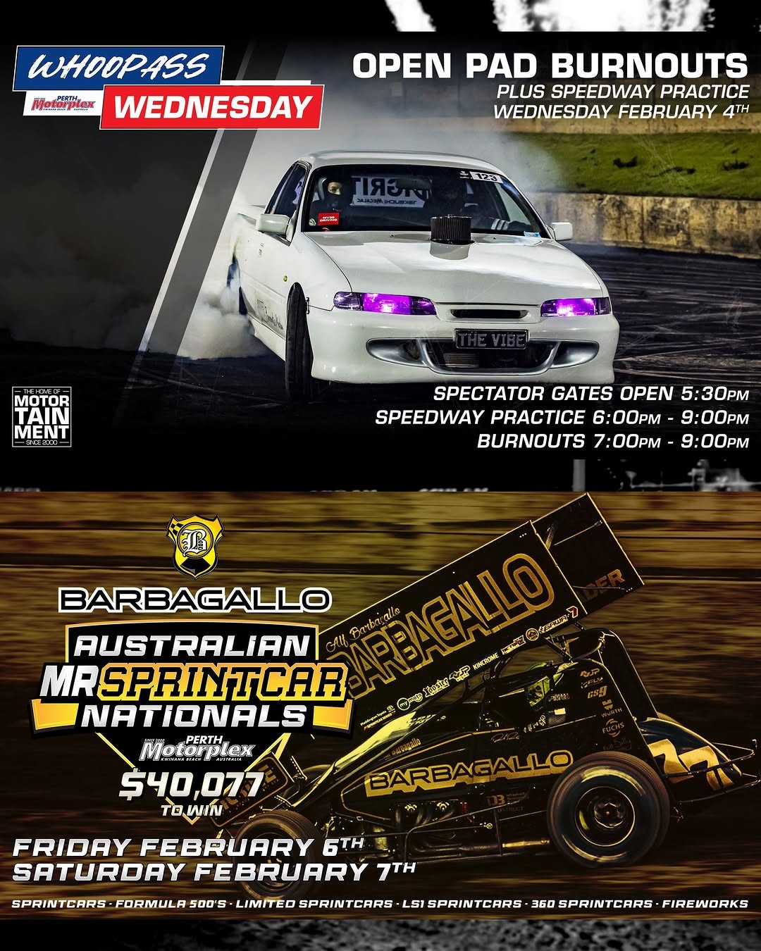 Barbagallo Australian Mr Sprintcar Nationals — spectator event in Perth, WA on Friday 6 February 2026