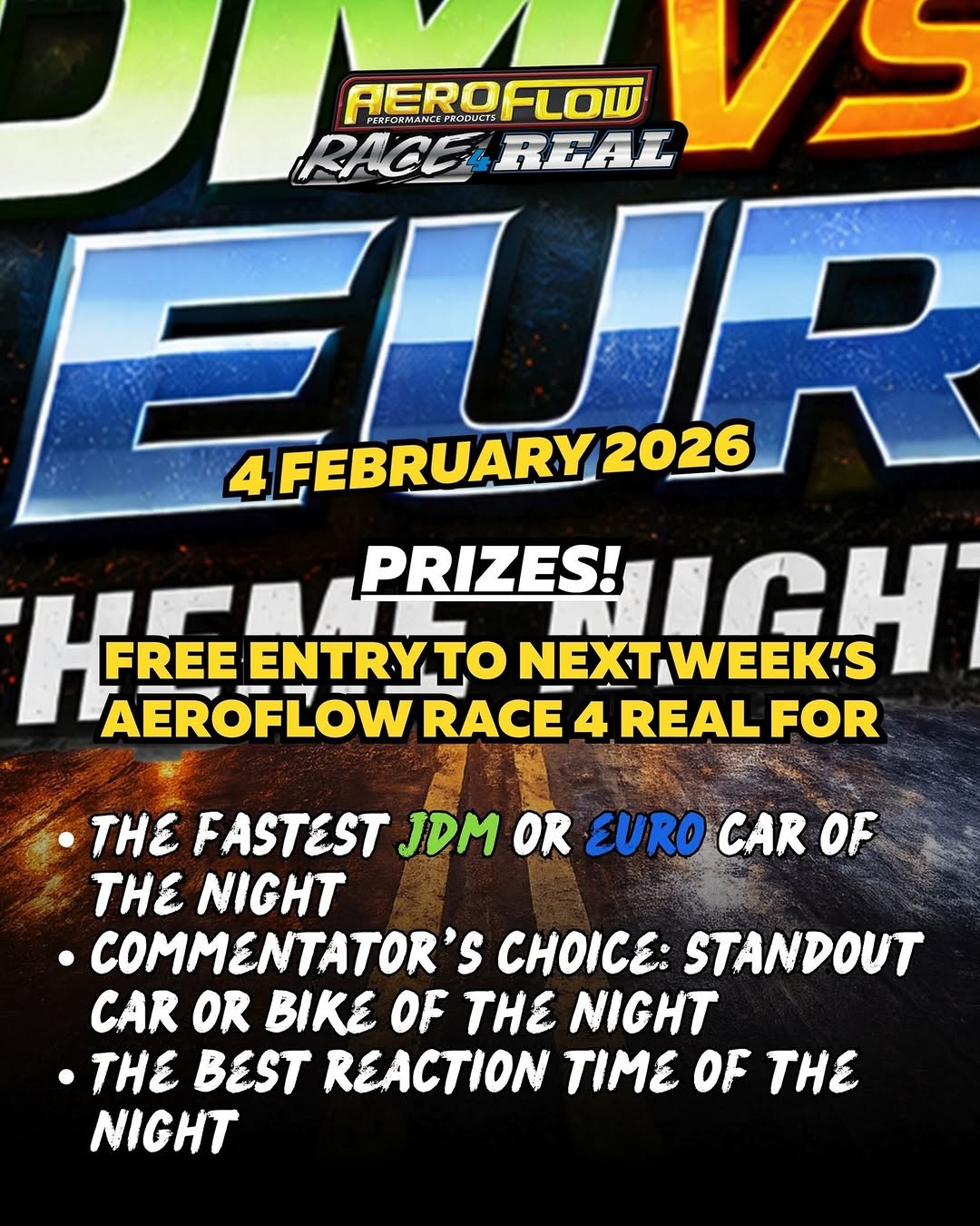 JDM VS EURO THEME NIGHT — Muscle track day in Sydney, NSW on Wednesday 4 February 2026