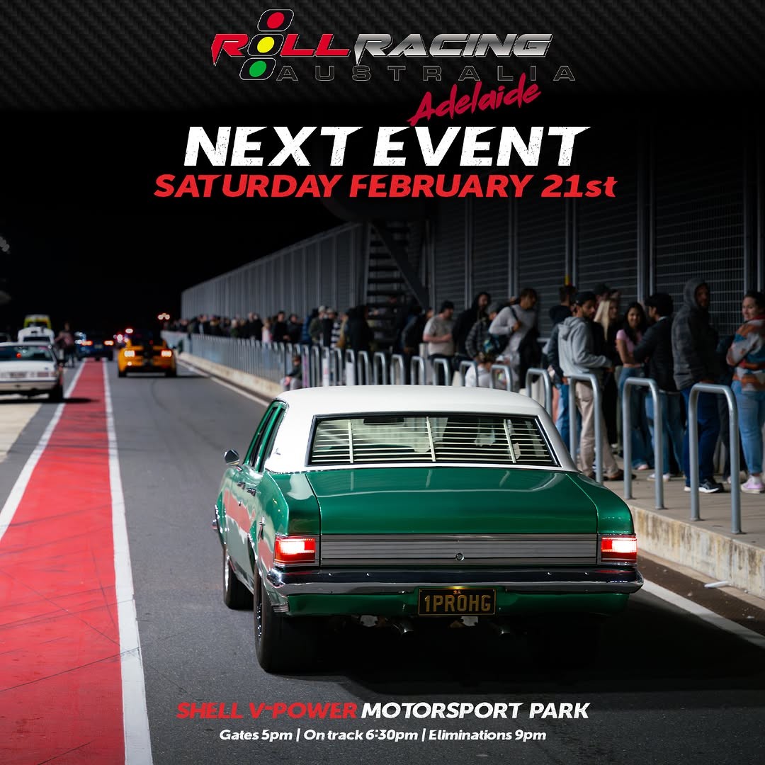 Roll Racing Adelaide — JDM/Muscle track day in Adelaide, SA on Saturday 21 February 2026