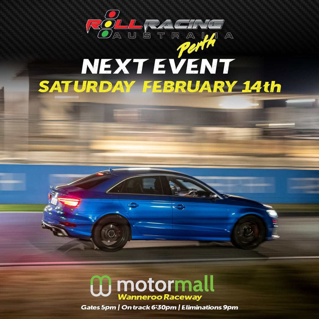 Roll Racing Perth — JDM/Muscle track day in Perth, WA on Saturday 14 February 2026