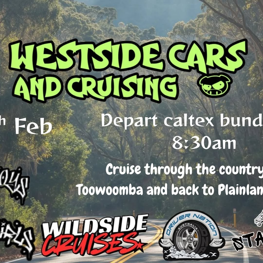 Westside Cars and Cruising — Muscle/JDM car meet in Brisbane, QLD on Sunday 8 February 2026