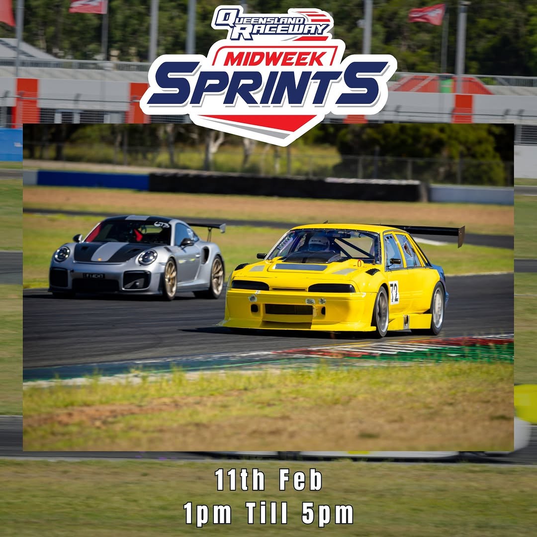 Midweek Sprints — Euro/Muscle track day in Brisbane, QLD on Wednesday 11 February 2026