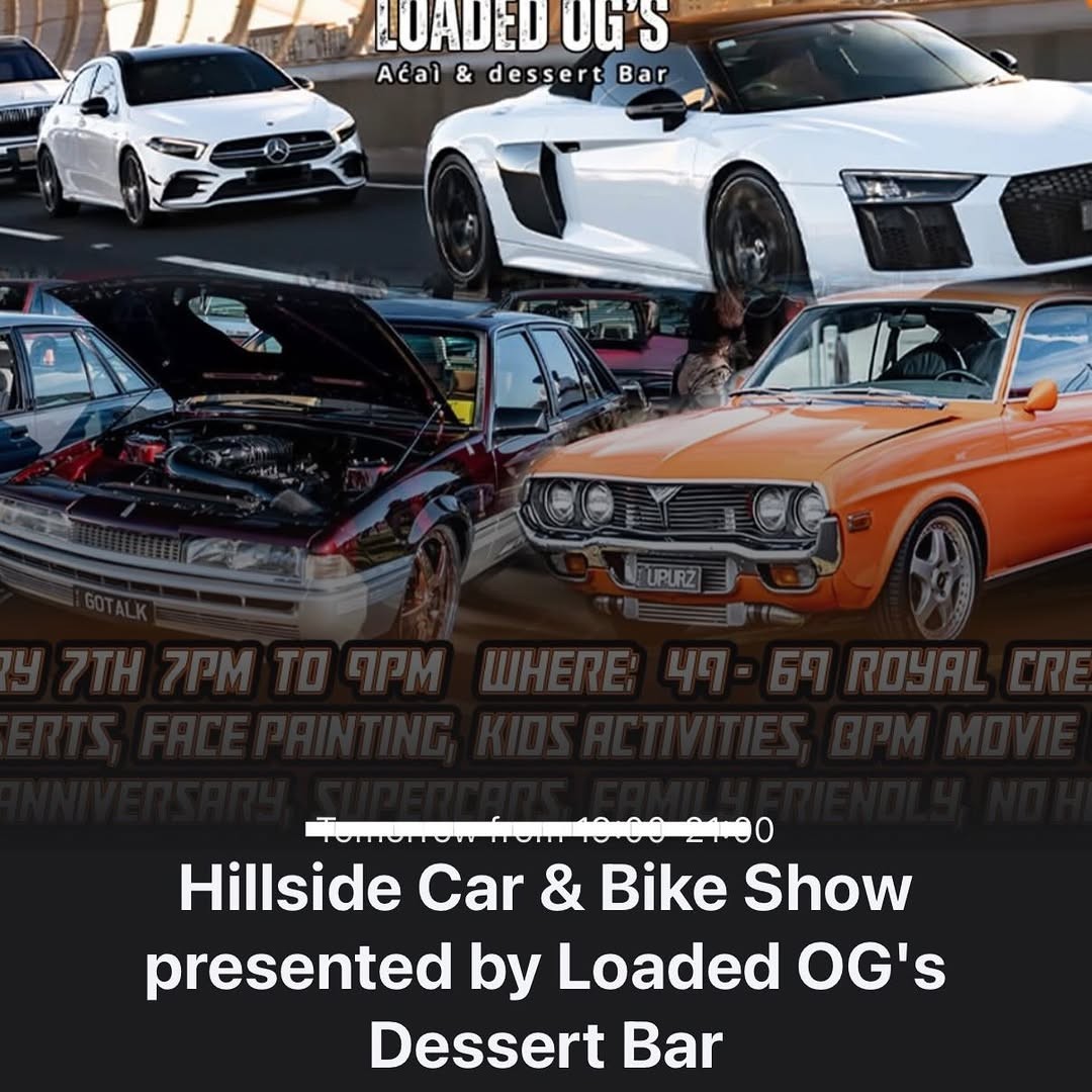 Hillside Car & Bike Show — JDM/Euro car meet in Melbourne, VIC on Saturday 7 February 2026